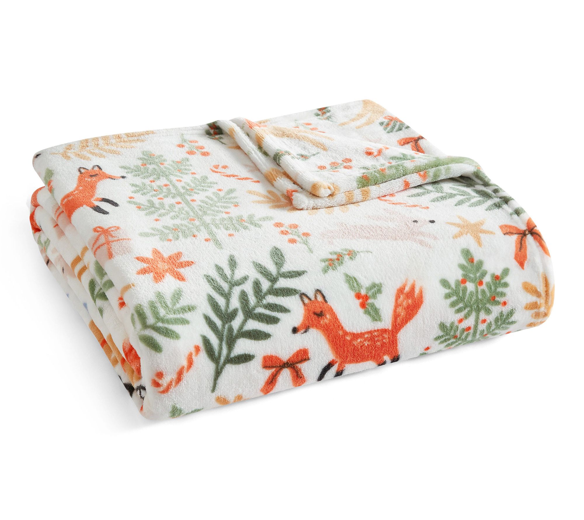 Martha Stewart Holiday Woodland Plush 60"X70" Throw