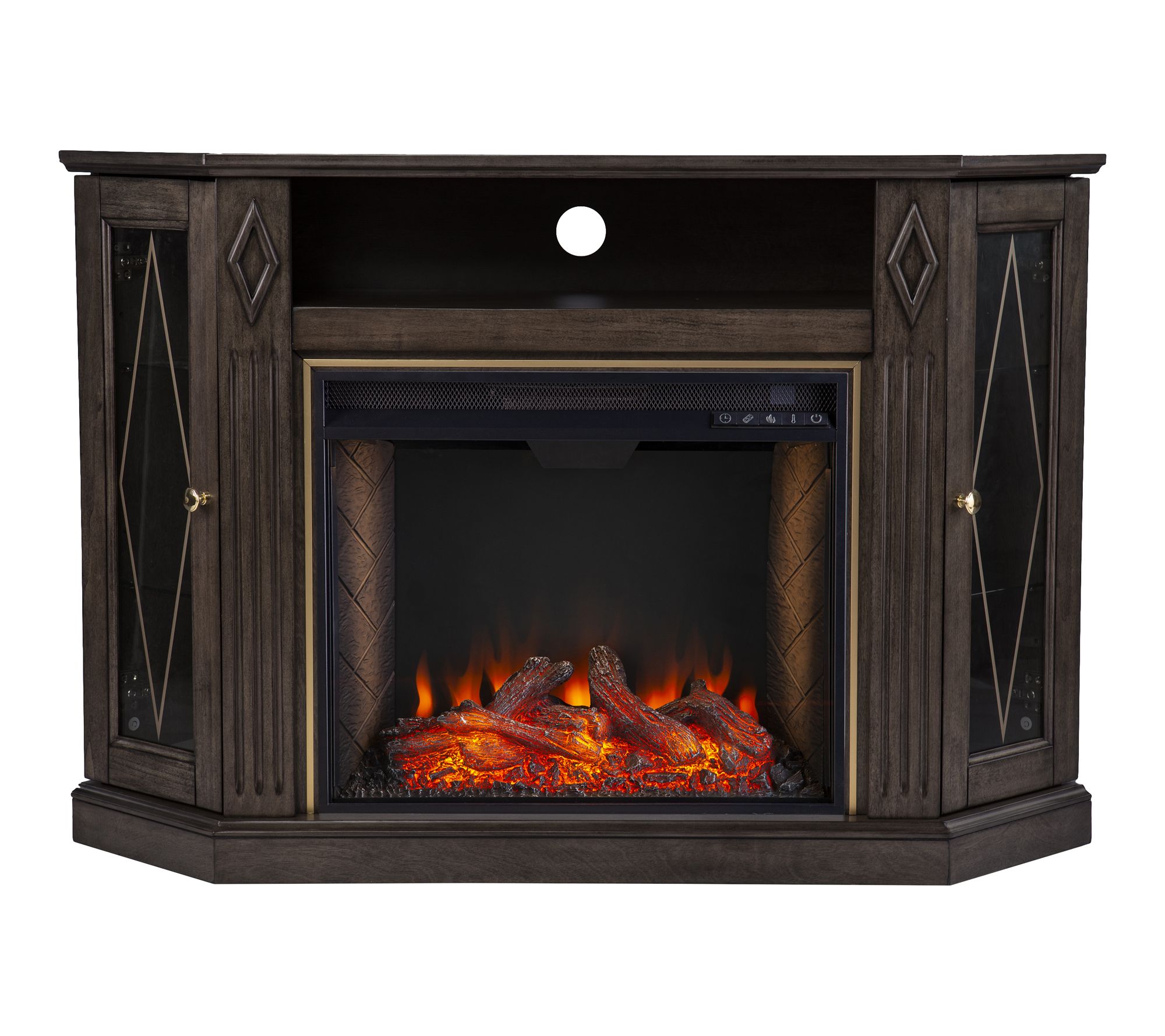 SEI Austindale Criss Cross Electric Fireplace w/ Media Storage