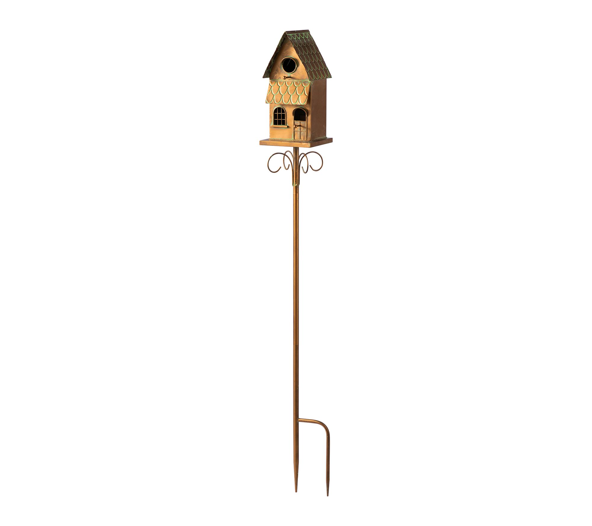 Glitzhome 52''H Faux Copper 2-Tiered DistressedBirdhouse