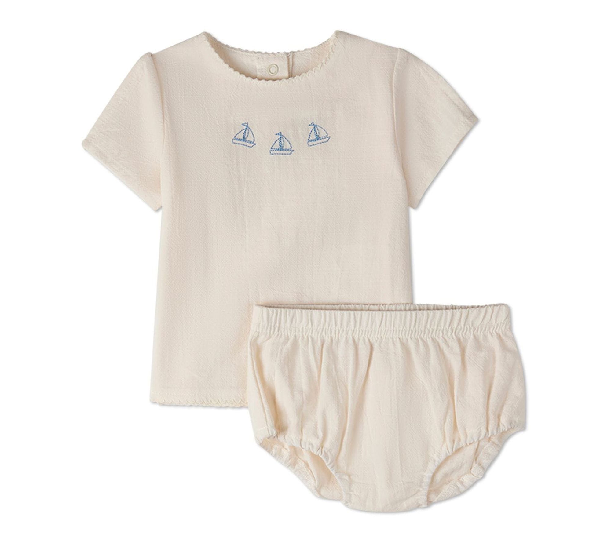 MiniMoi 2 Piece Baby & Toddler Set The Sail Cotton Bloomer Set
