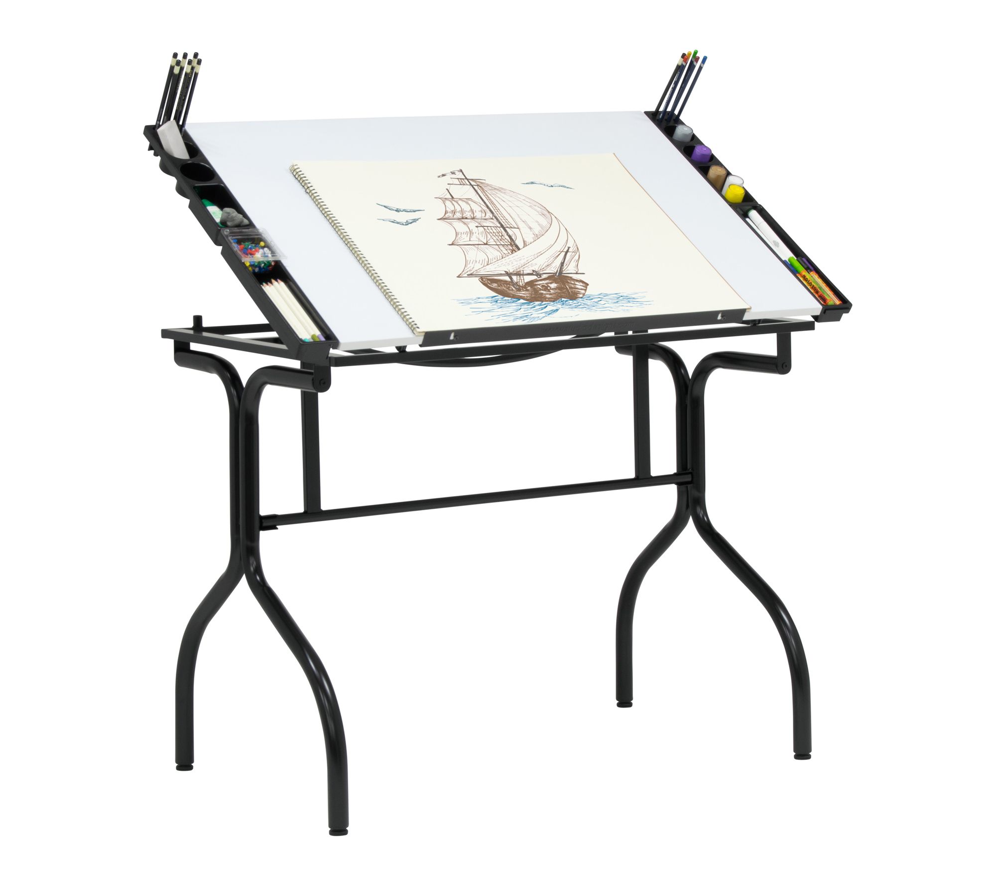 Studio Designs Folding Craft Station with Adjustable Top