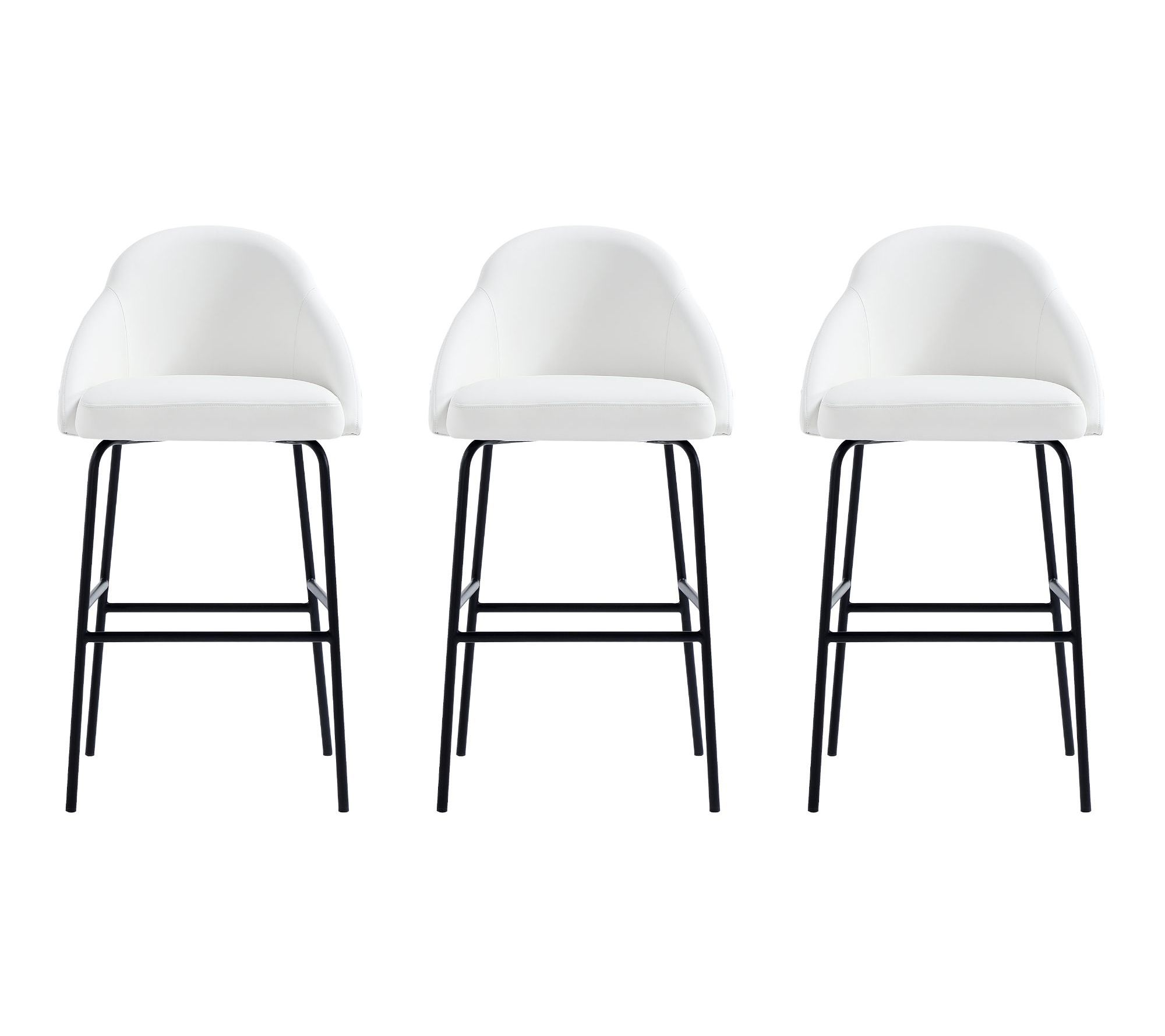 Manhattan Comfort Gracie Metal Upholstered Barstool - Set of 3
