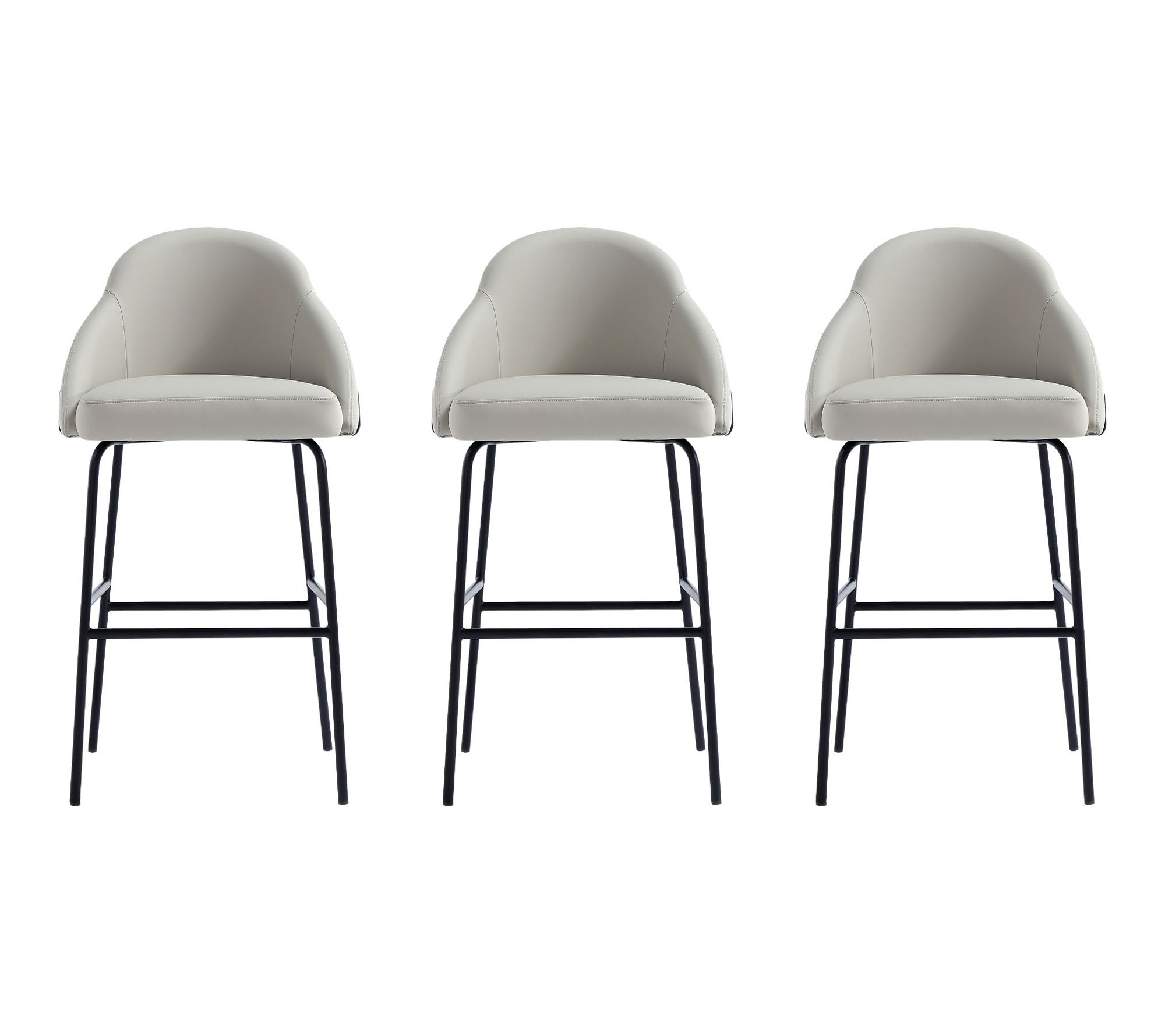 Manhattan Comfort Gracie Metal Upholstered Barstool - Set of 3