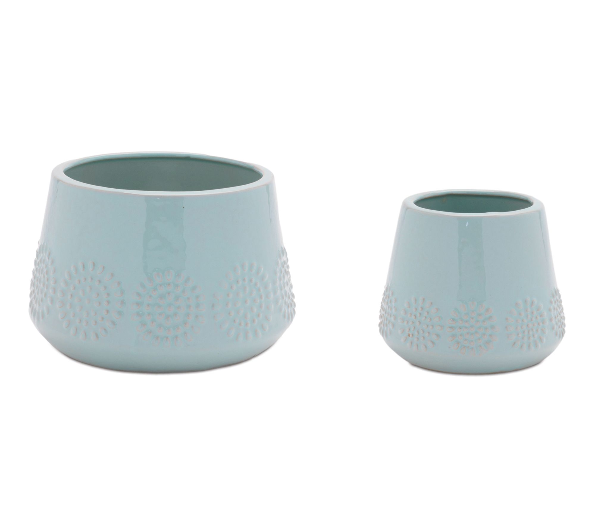 Melrose International Ceramic Starburst PatternPlanters