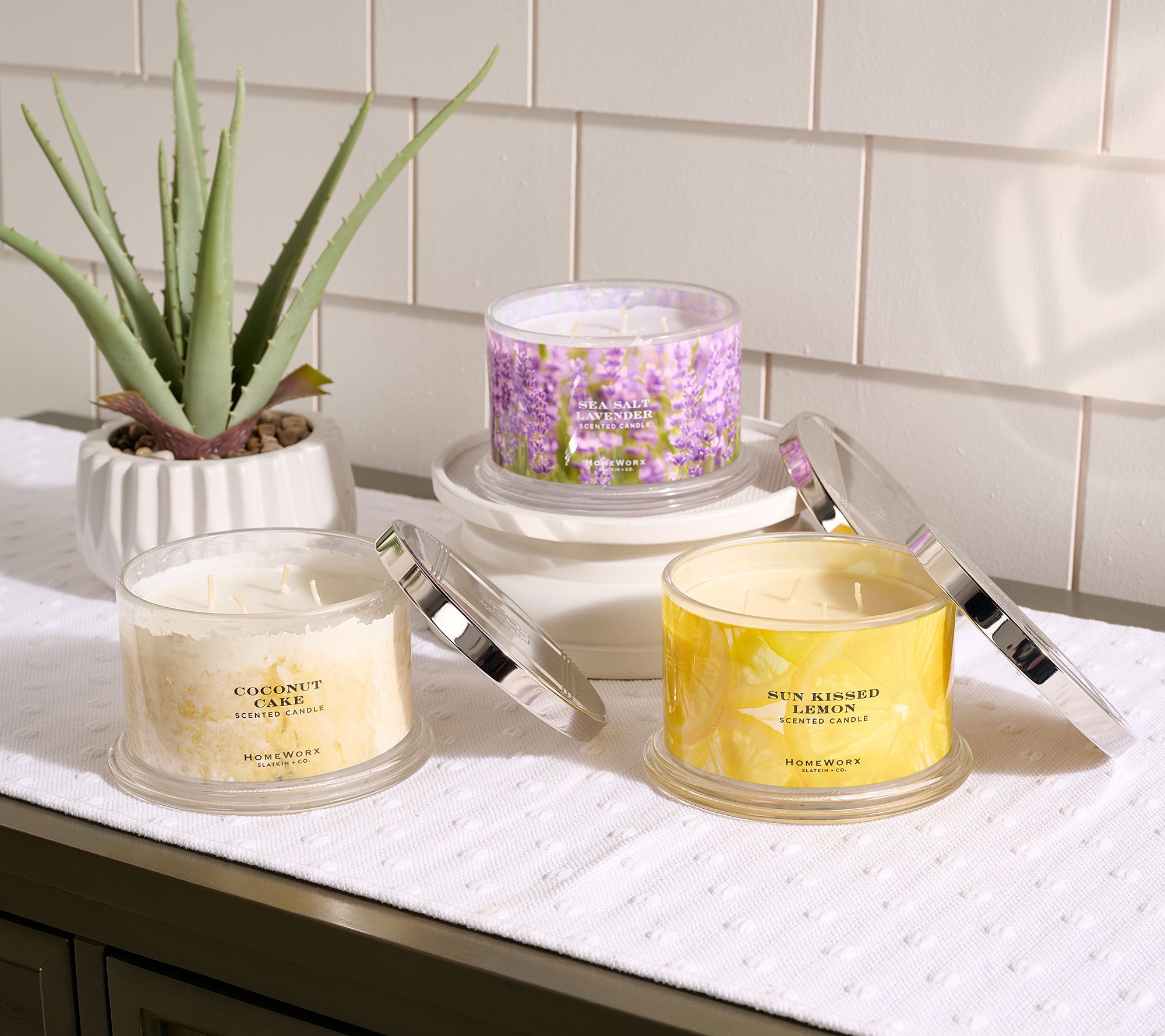 "As Is" HomeWorx by Slatkin + Co. S/3 18oz Core Classic Candles