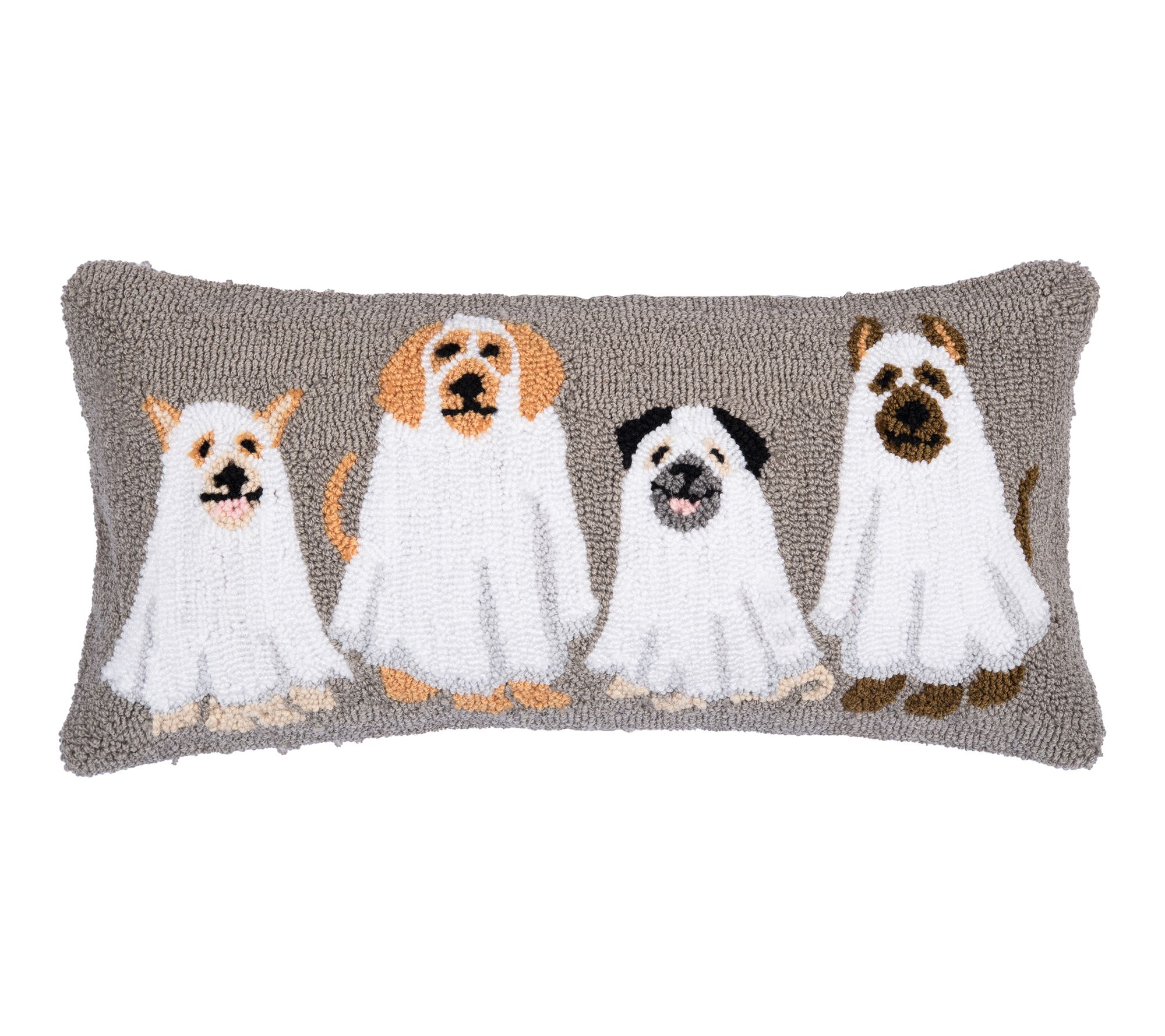 Halloween Trick or Treat Ghost Dogs Pillow  byValerie