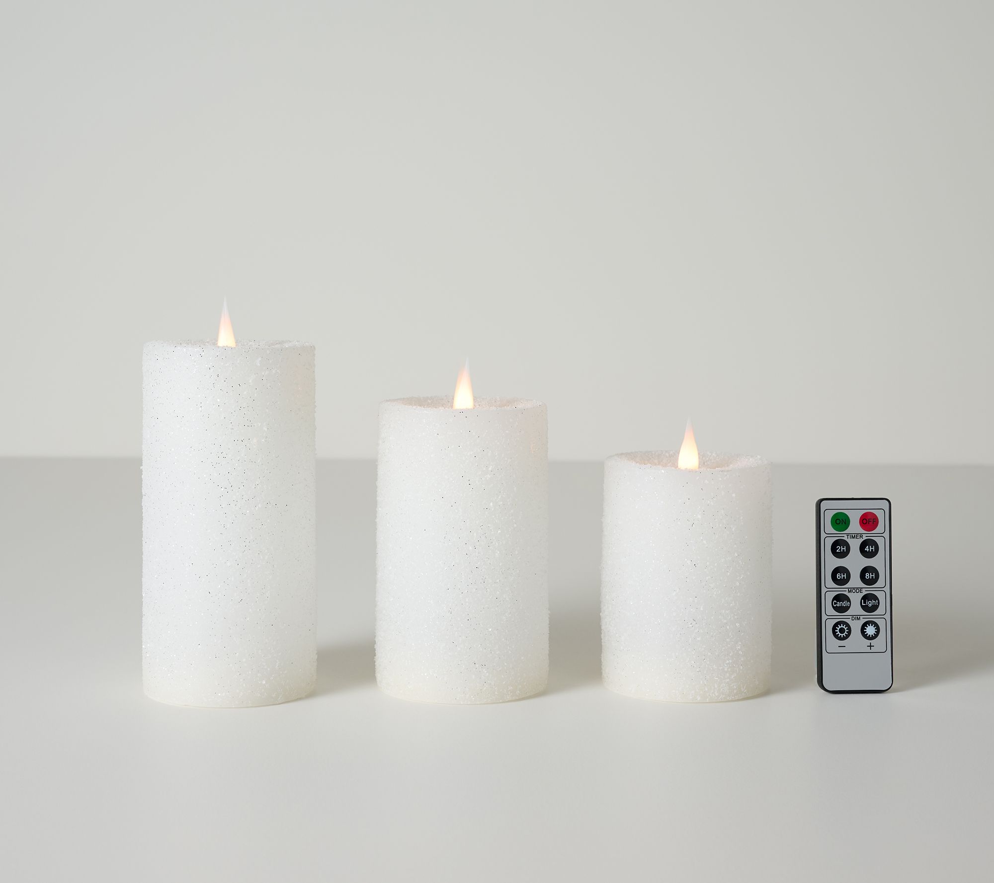  Simply Stunning S/3 Flocked Flameless Candles by Janine Graff