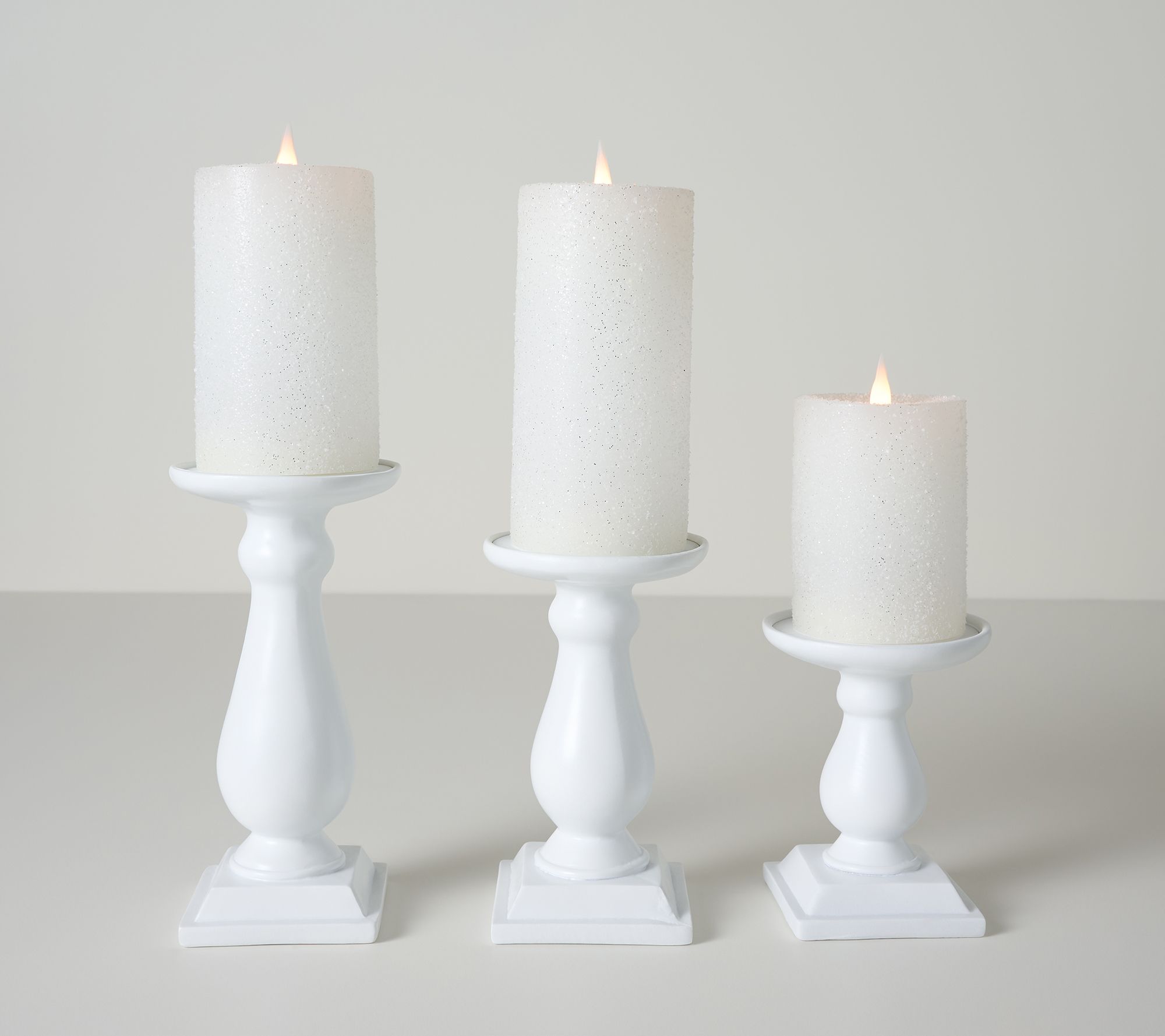 Simply Stunning S/3 Flocked Flameless Candles by Janine Graff | QVC