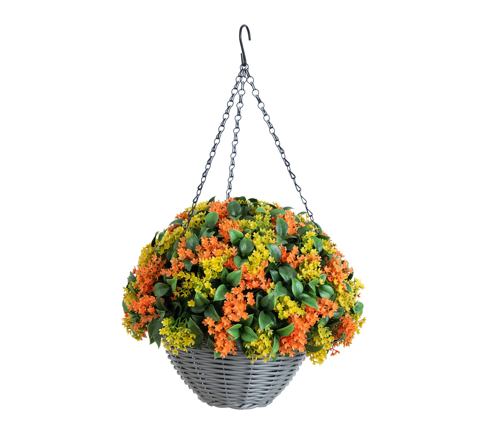 22-in  Fall Gardenia Hanging Basket by Nearly Natural