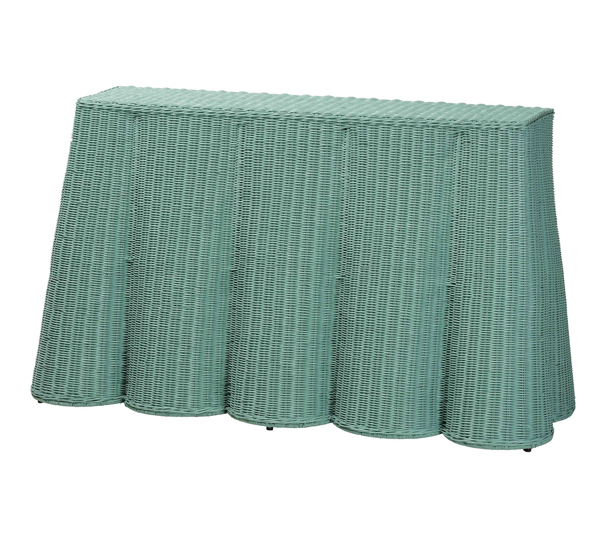 bali & pari Palm Scallop Rattan Console Table