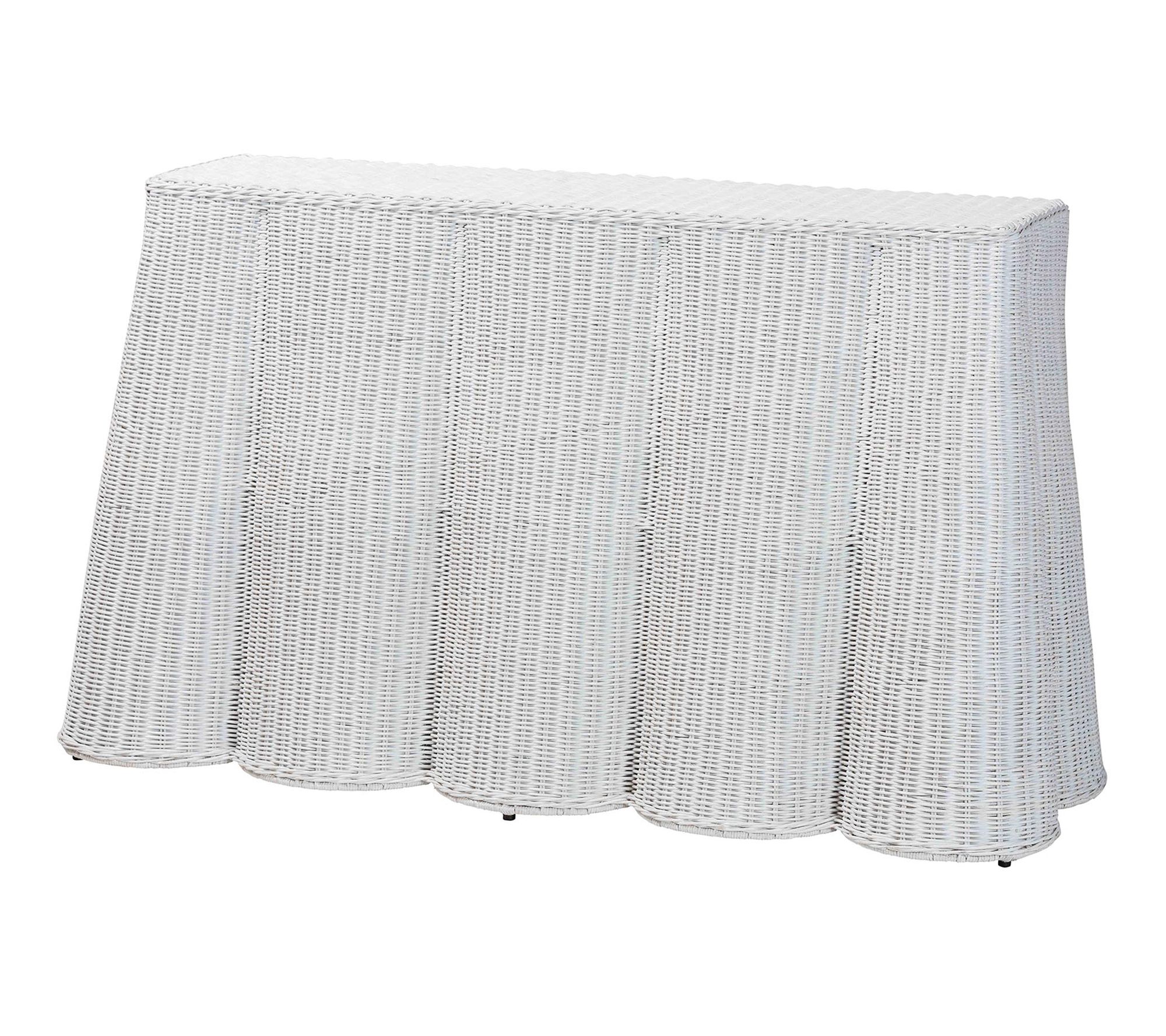 bali & pari Palm Scallop Rattan Console Table