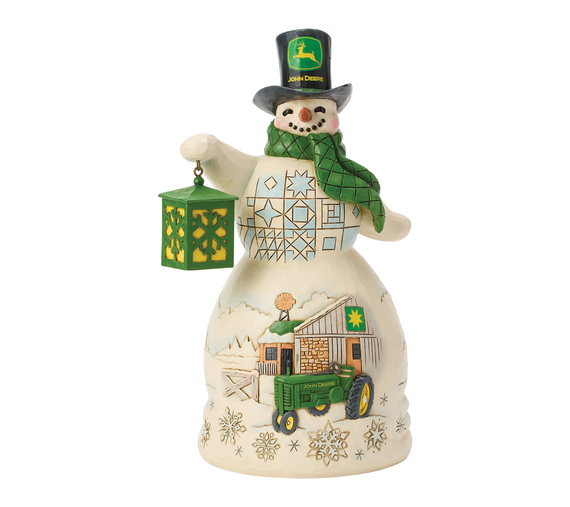 Jim Shore John Deere Snowman Top Hat Figurine 8.5in H
