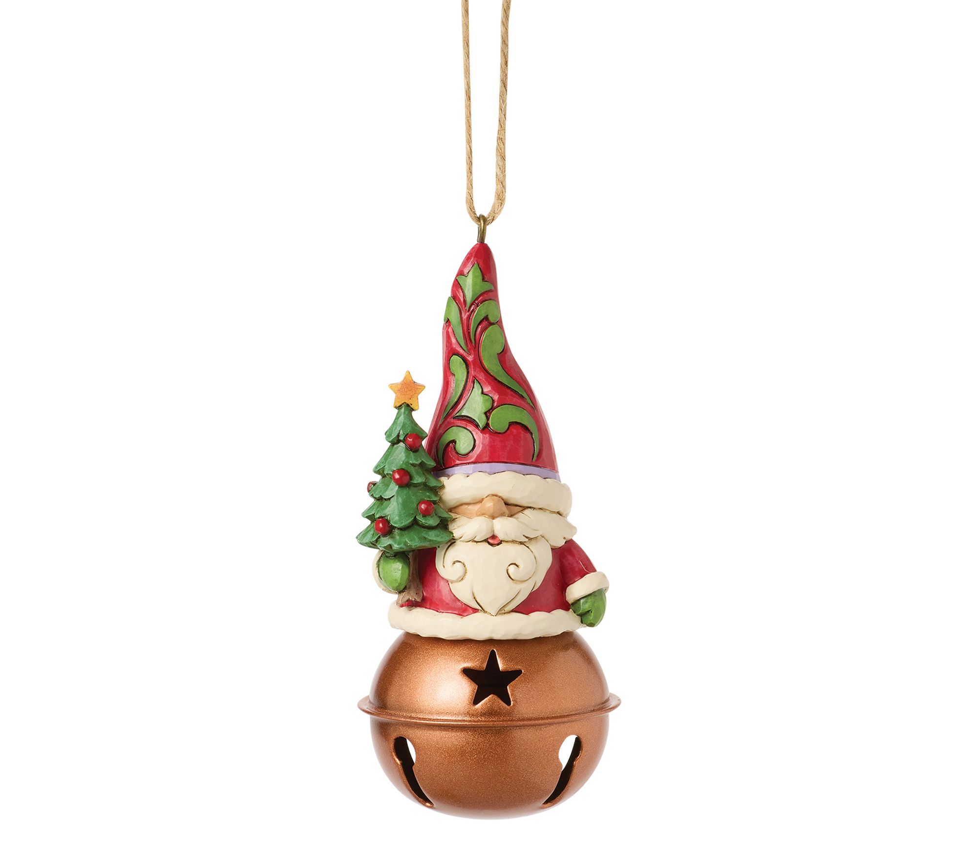 Jim Shore Heartwood Creek Christmas Gnome on Bell Ornament