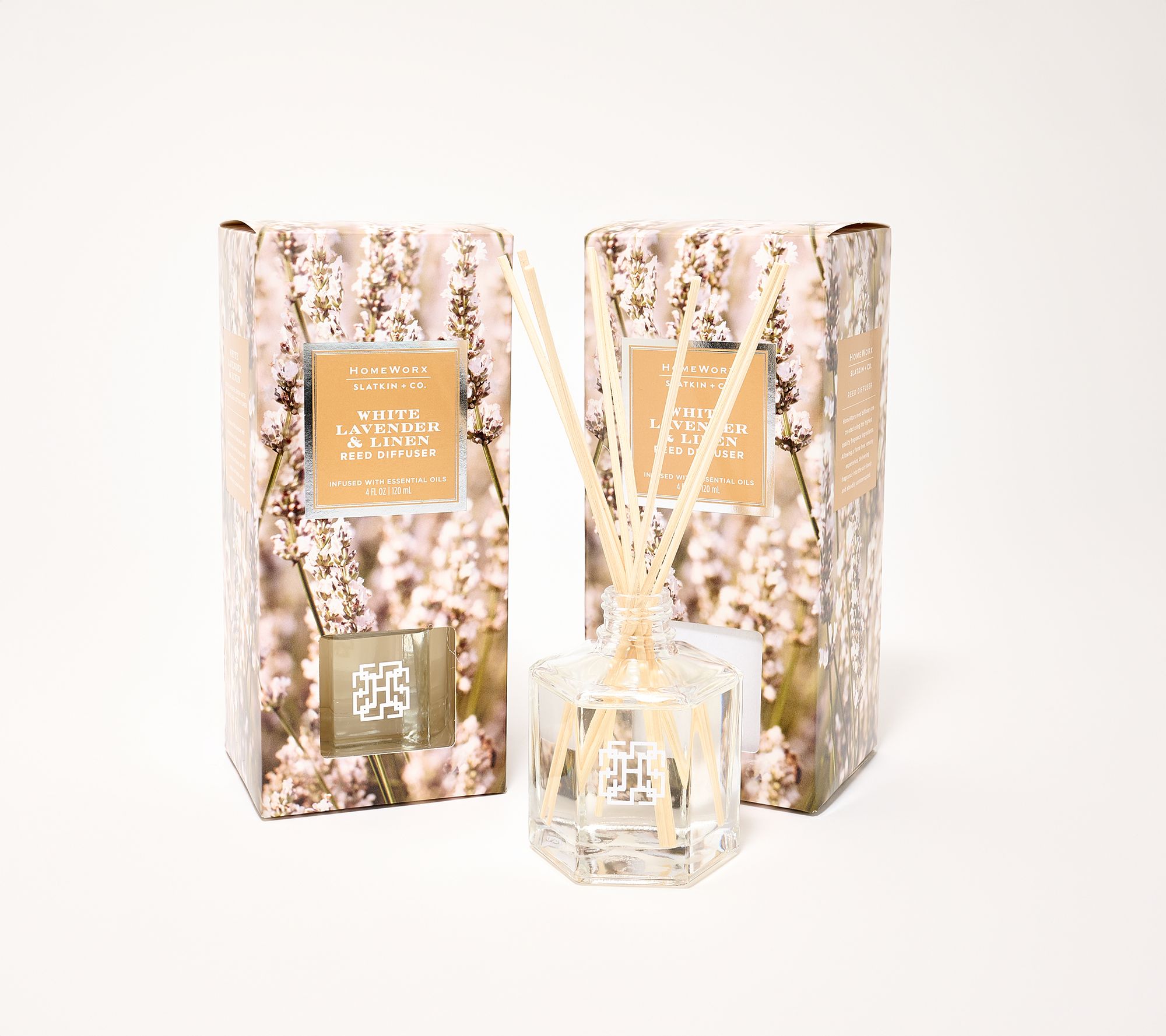 "As Is" HomeWorx by Slatkin + Co. S/2 Linen & Lavender Reed