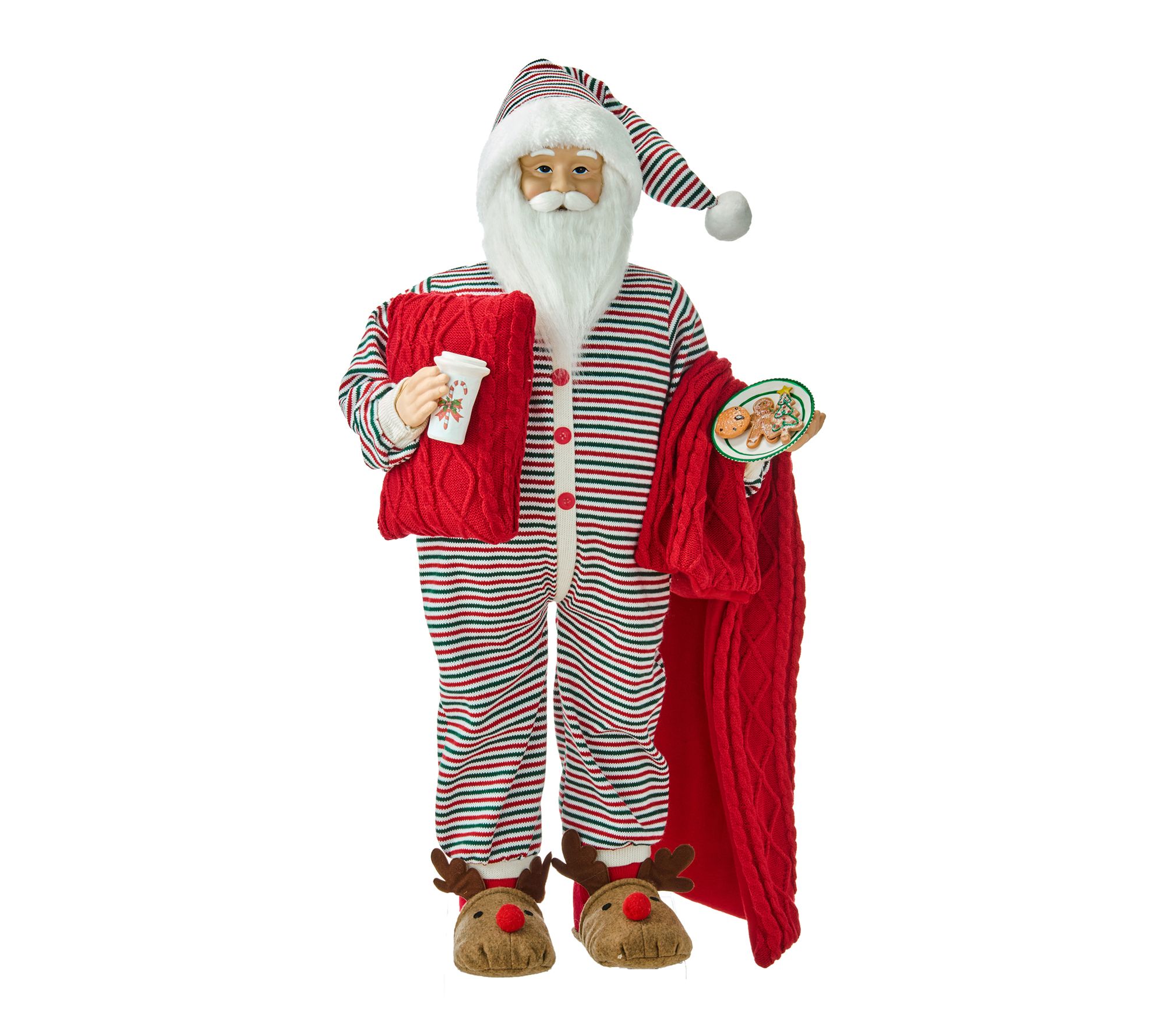 36" Cozy Santa With Cookies And Blanket by Valerie