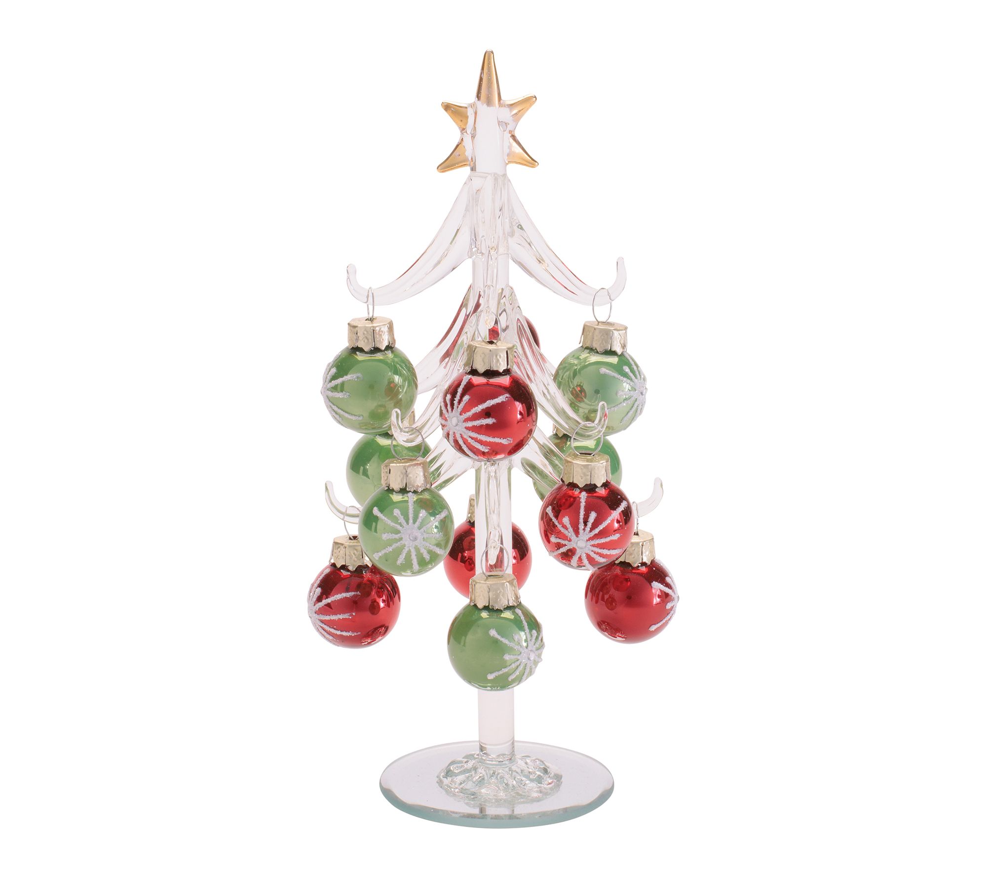 Melrose Glass Tree with Mini Ornaments 7.75"H