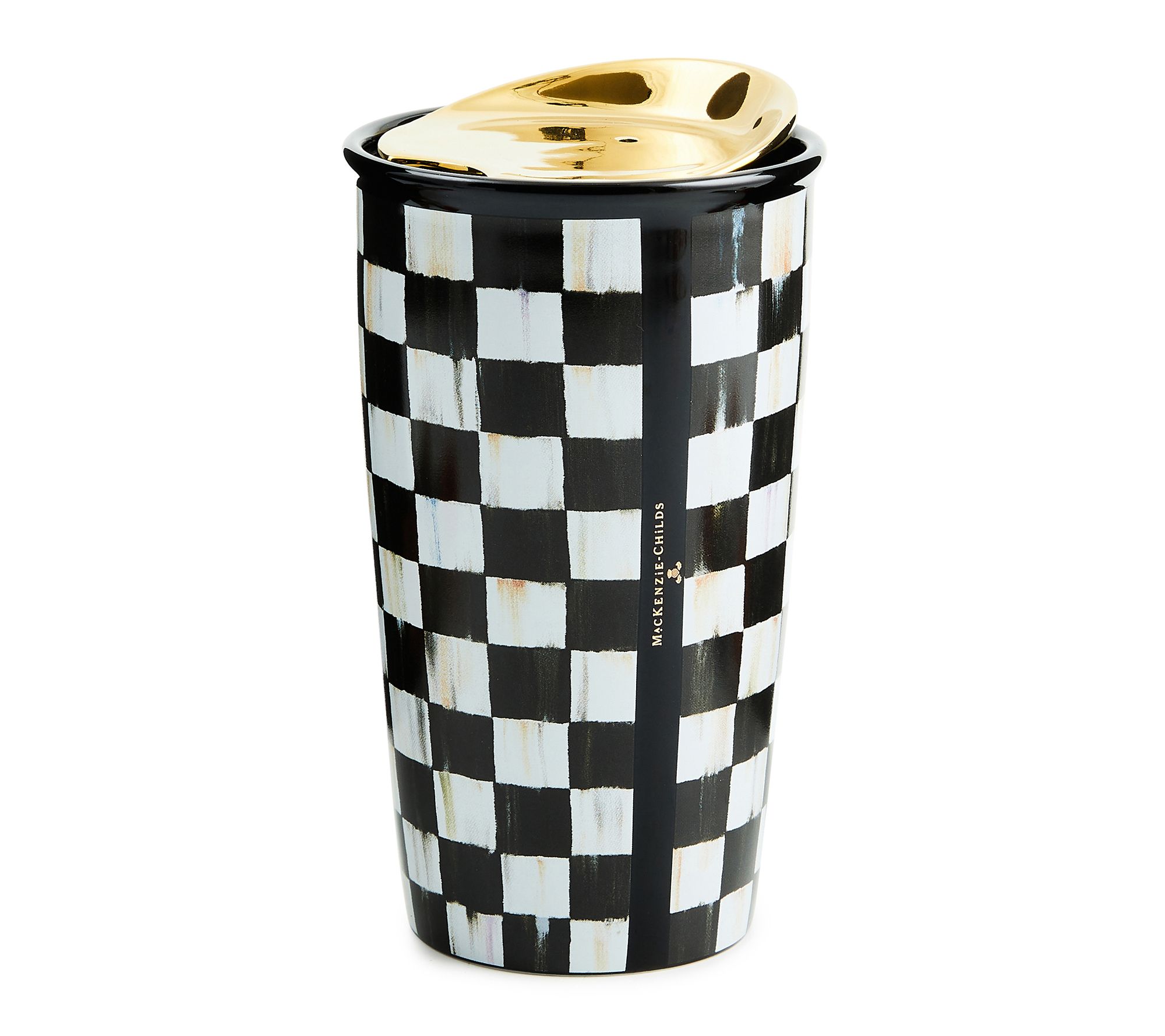 MacKenzie -Childs Check Ceramic Travel Cup