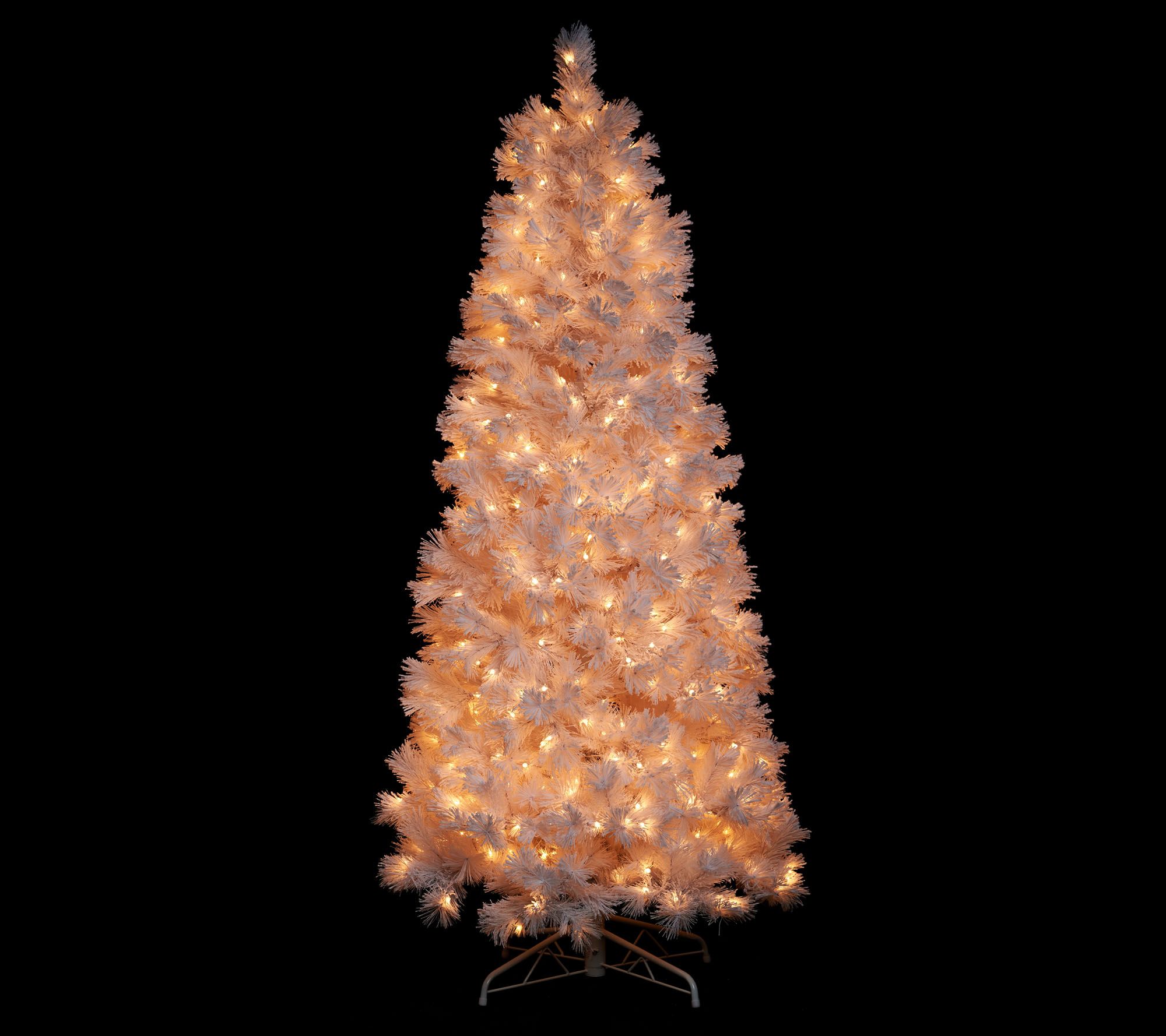 Bethlehem Lights Prelit 7.5' Slim Pine Snowy White Christmas Tree