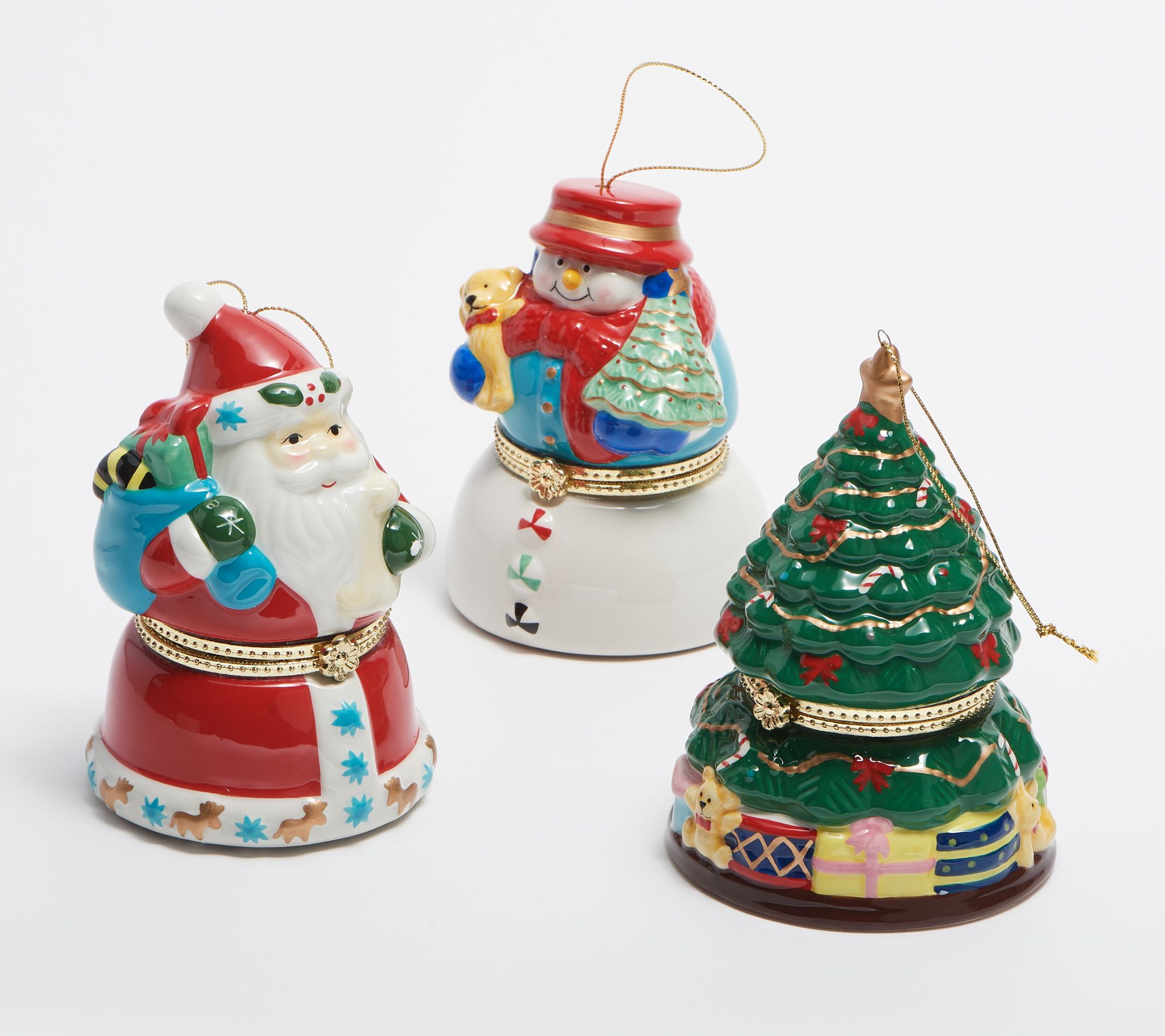 Mr. Christmas Set of 3 Ceramic Music Box Ornaments - QVC.com