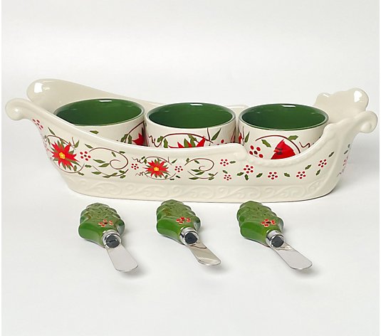 Temp-tations Special Edition Sleigh Baker with Ramekins and Spreaders