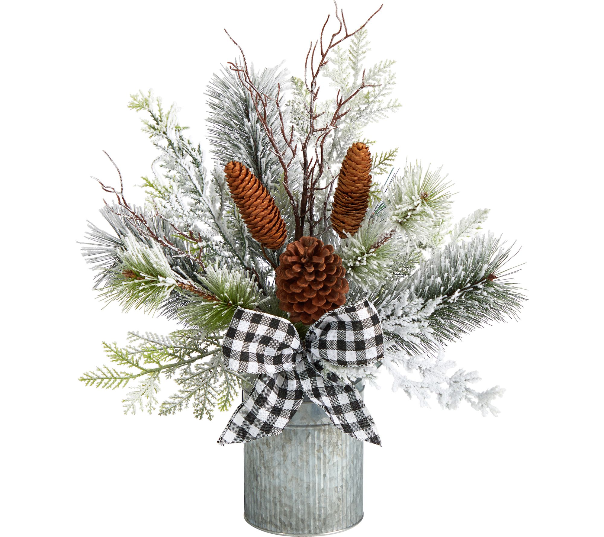 Nearly Natural 20" Holiday Winter Greenery withPinecones