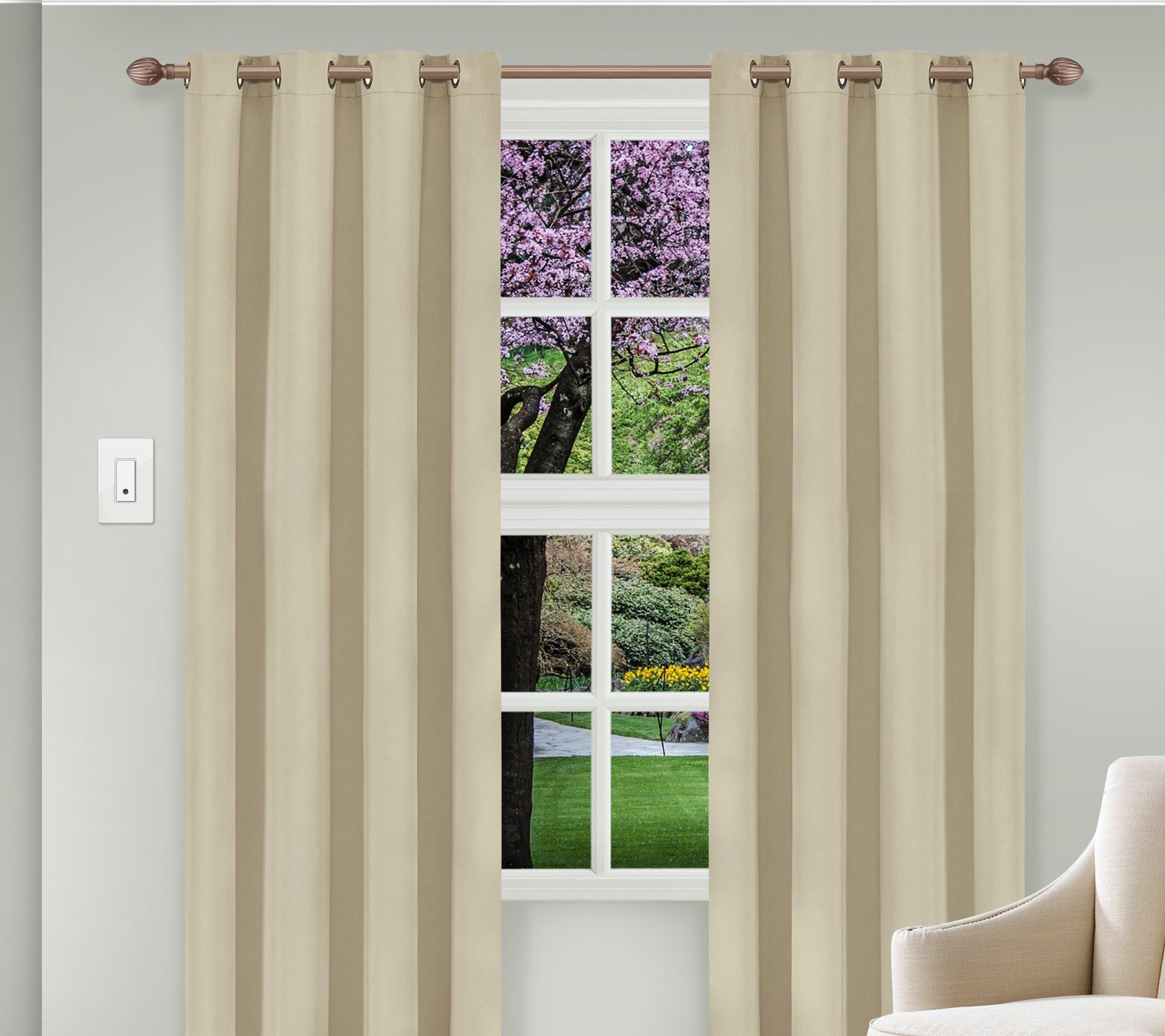 Superior Solid Insulated Blackout Grommet Curtan, 52"x96"