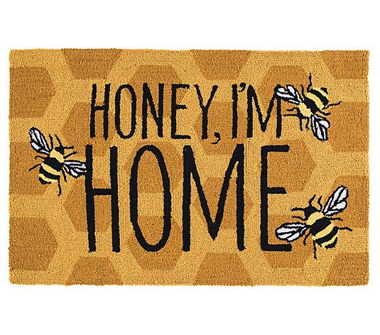 21" x 33" Honey, I'm Home Hooked Rug by Valerie