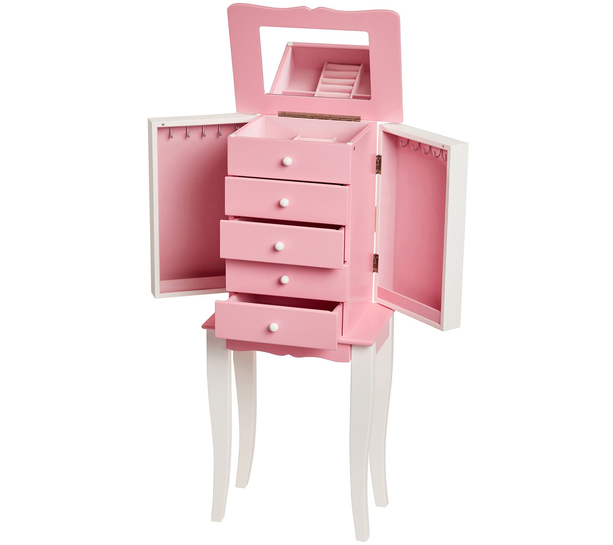 Mele & Co. Louisa Girl's Wooden Jewelry Armoire