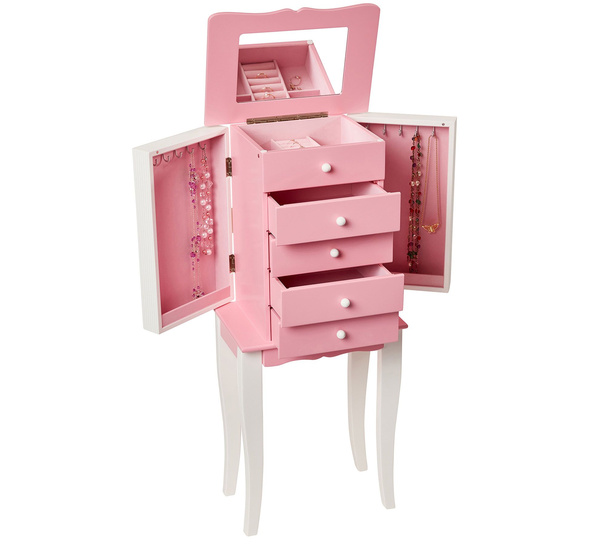 Mele & Co. Louisa Girl's Wooden Jewelry Armoire