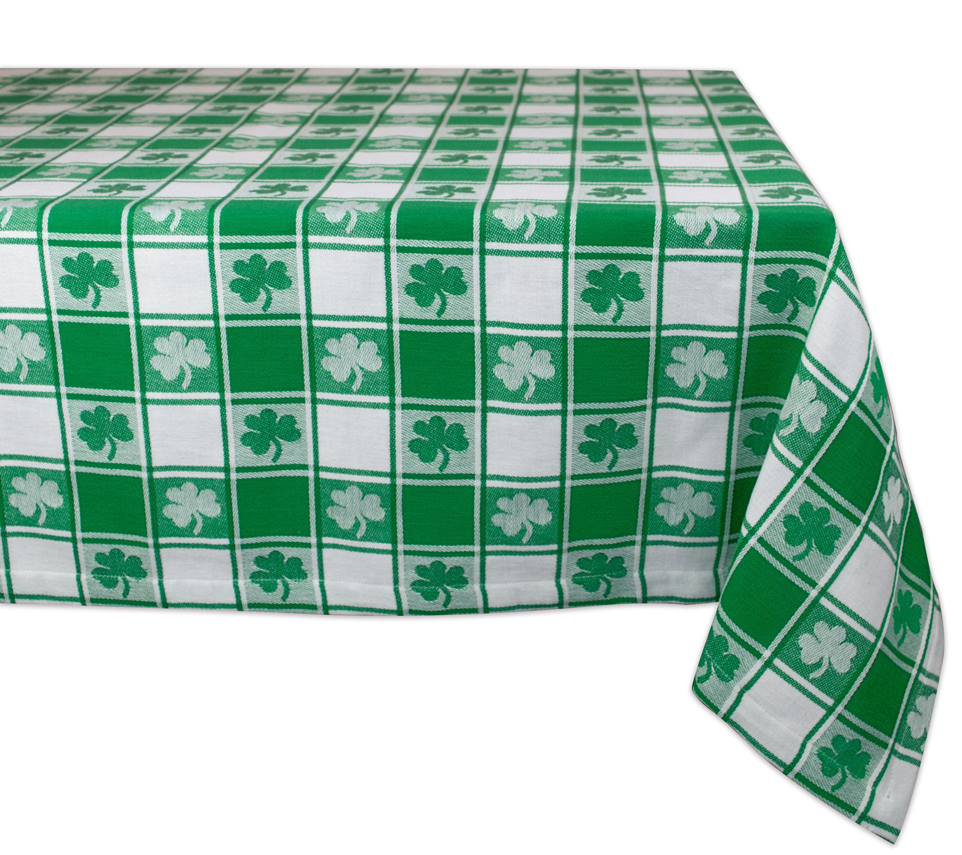 Design Imports 52" x 52" Shamrock Woven Check Tablecloth