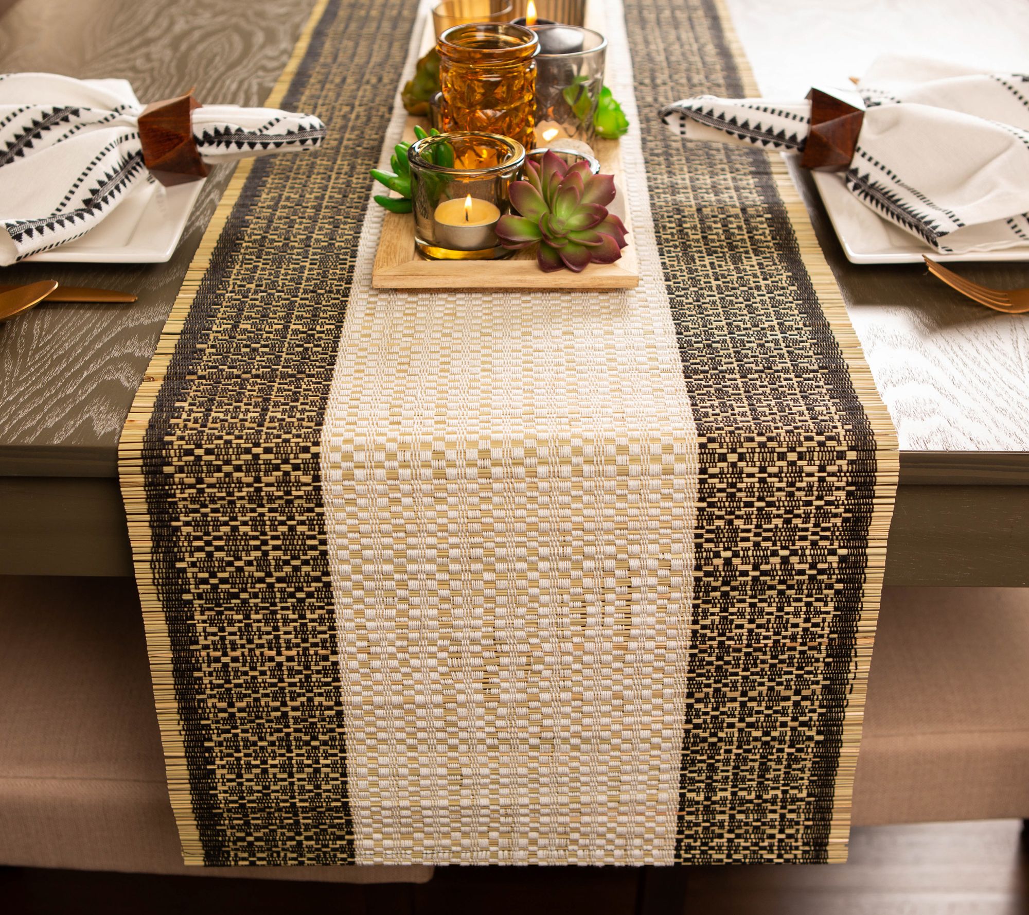Design Imports Urban Oasis Reed Table Runner 14" x 72"