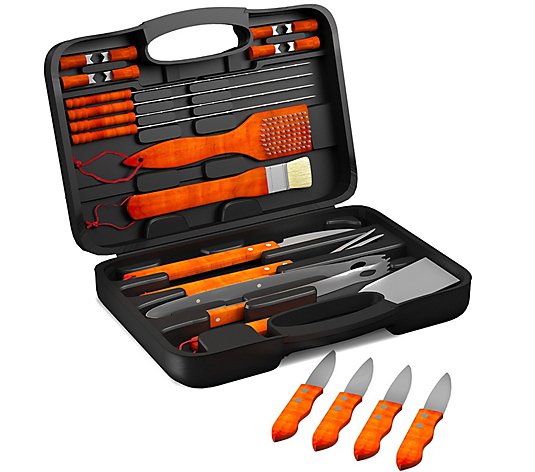 Home-Complete 22-Piece Barbecue Grill Tool Setw/ Storage Case