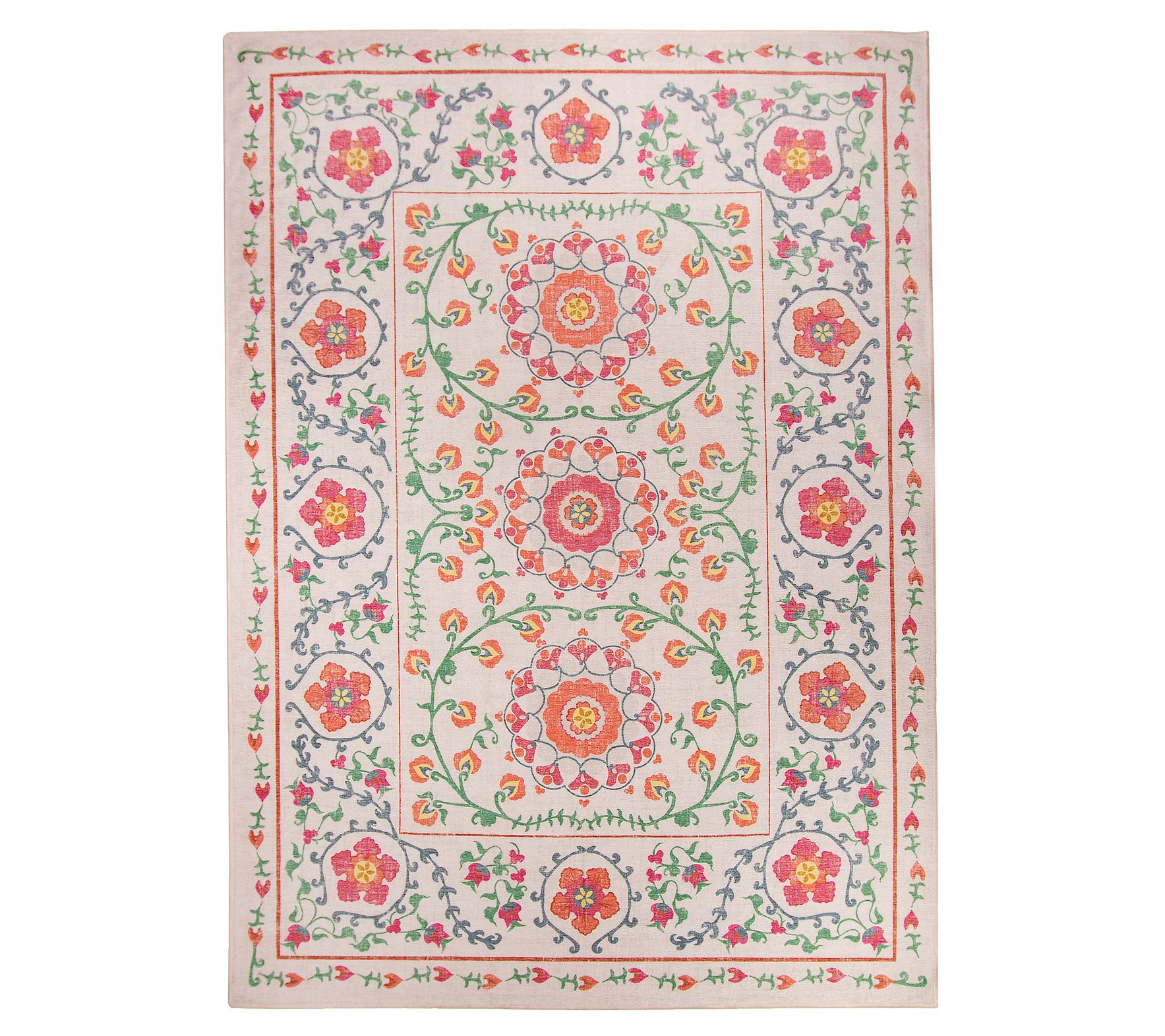 Ruggable Washable Rug Suzi Coral 5' x 7'