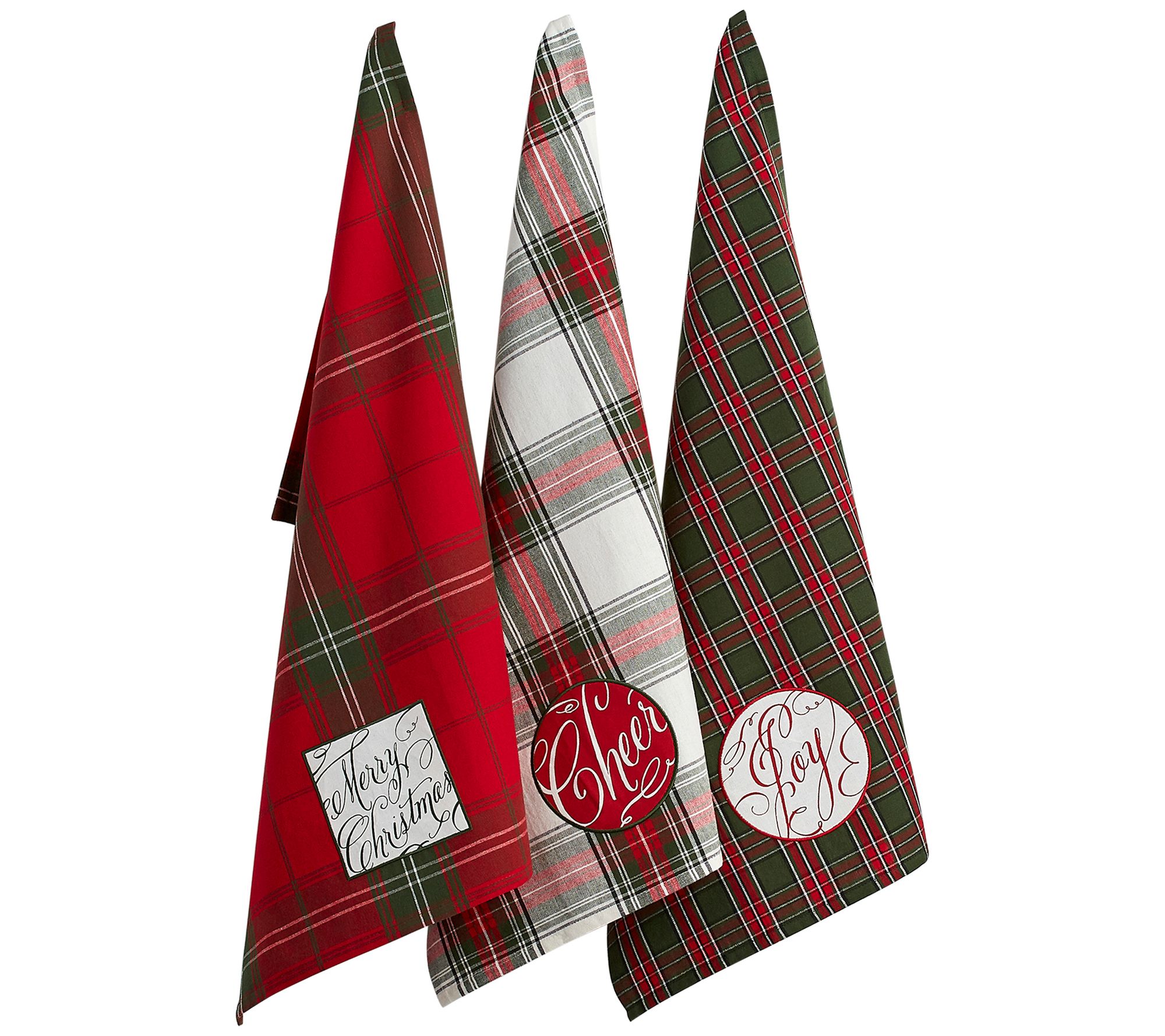 Design Imports Set of 3 Joyful Wishes Kitchen Towels
