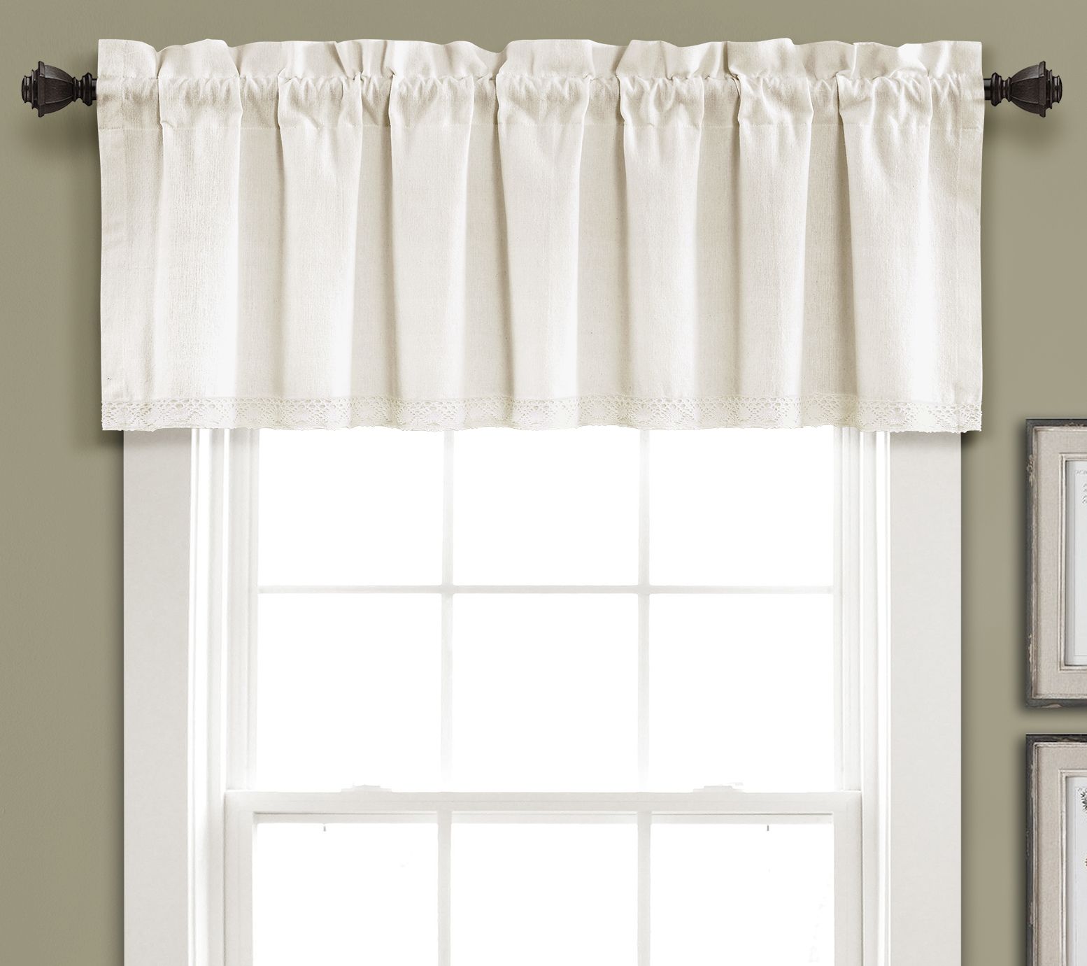 Linen Lace 52" x 18" Valance by Lush Decor