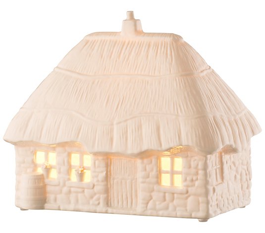 Belleek Pottery Thatched Cottage Luminaire