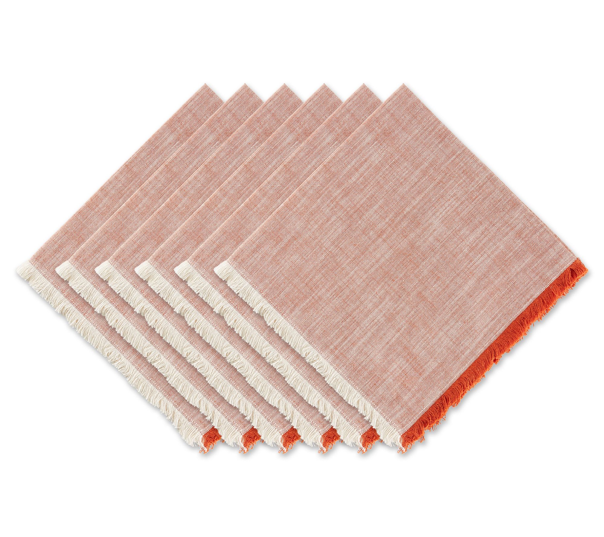 Design Imports Tonal Fringe Set of 6 Napkins