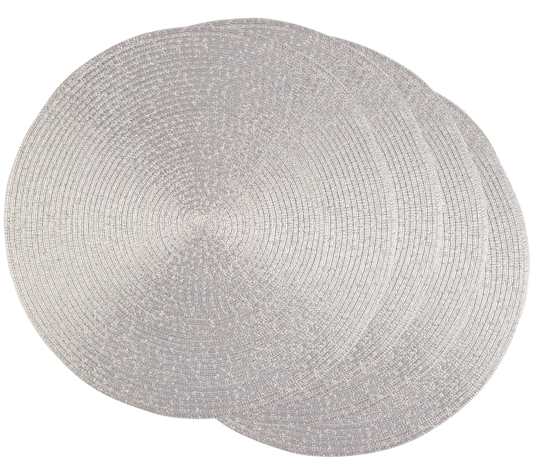 Design Imports Set of 4 Metallic Round Woven Placemat