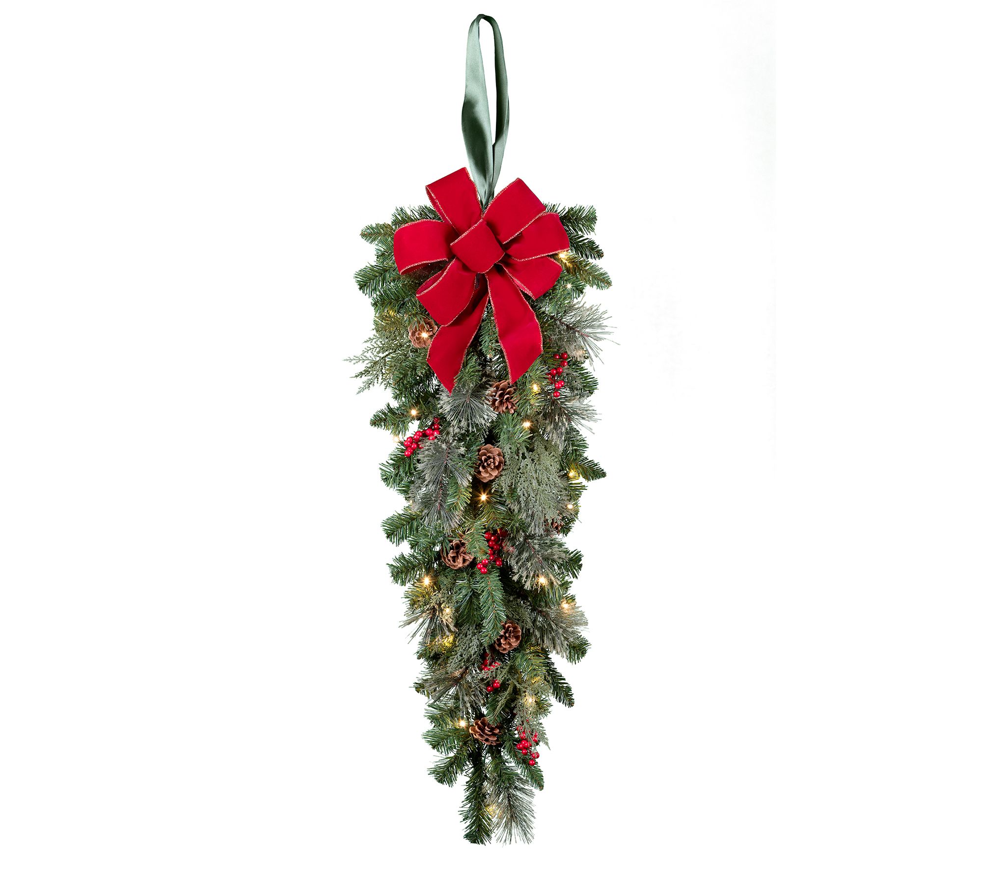 Haute Decor Classic 36" Pre-Lit Berry & Pinecone Swag