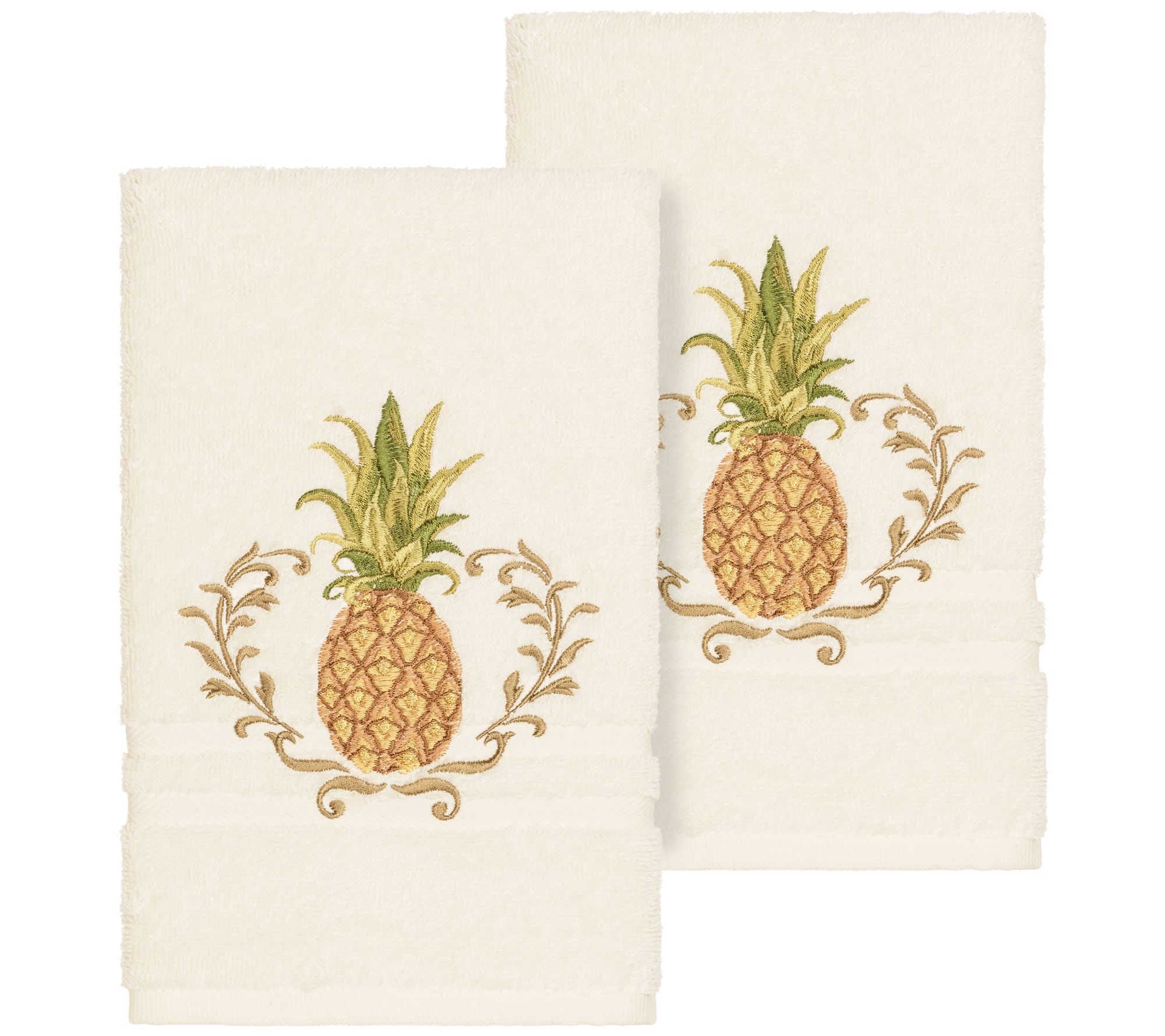 Linum Home Textiles Welcome 2PC Embellished Hand Towel Set