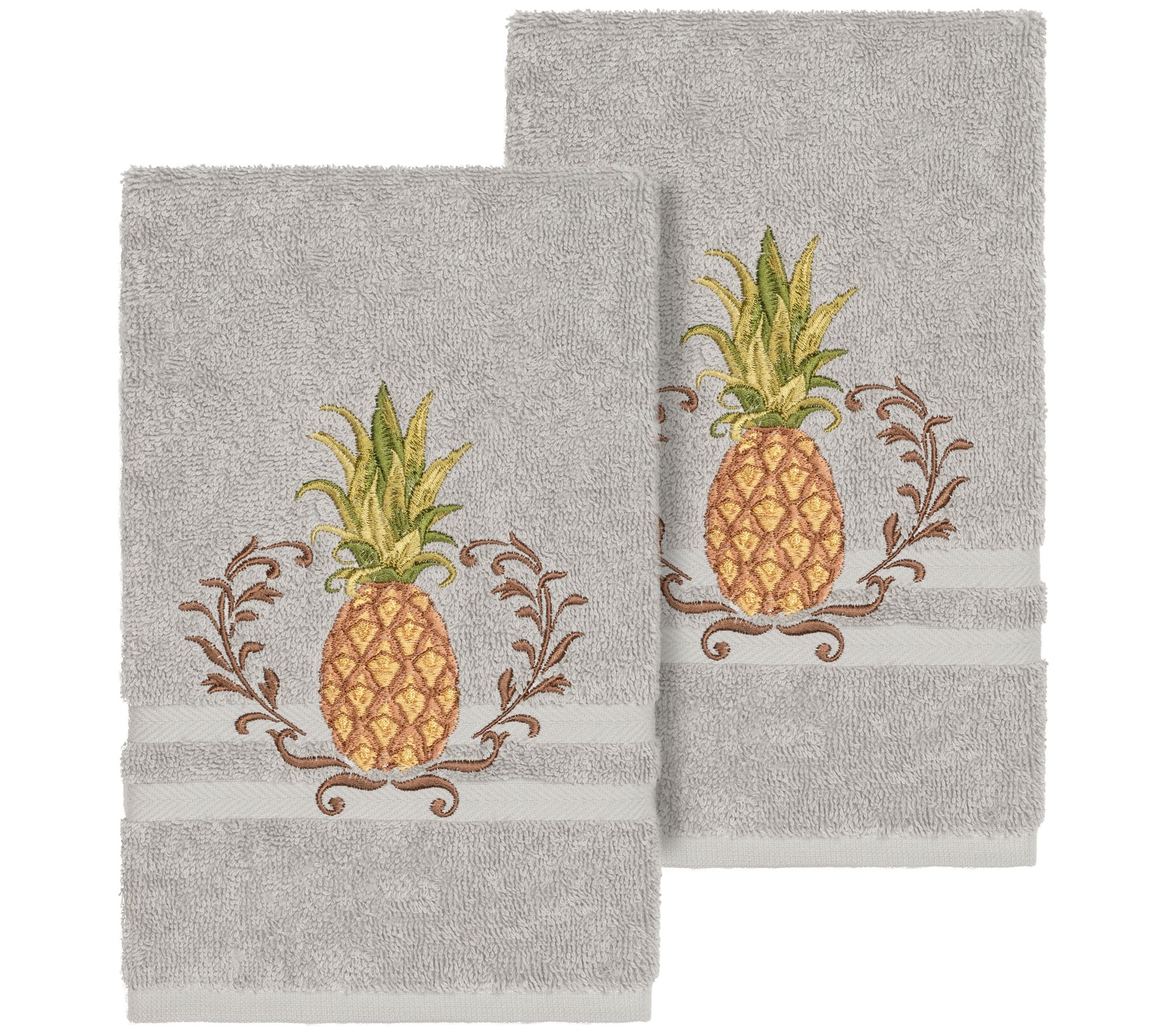 Linum Home Textiles Welcome 2PC Embellished Hand Towel Set