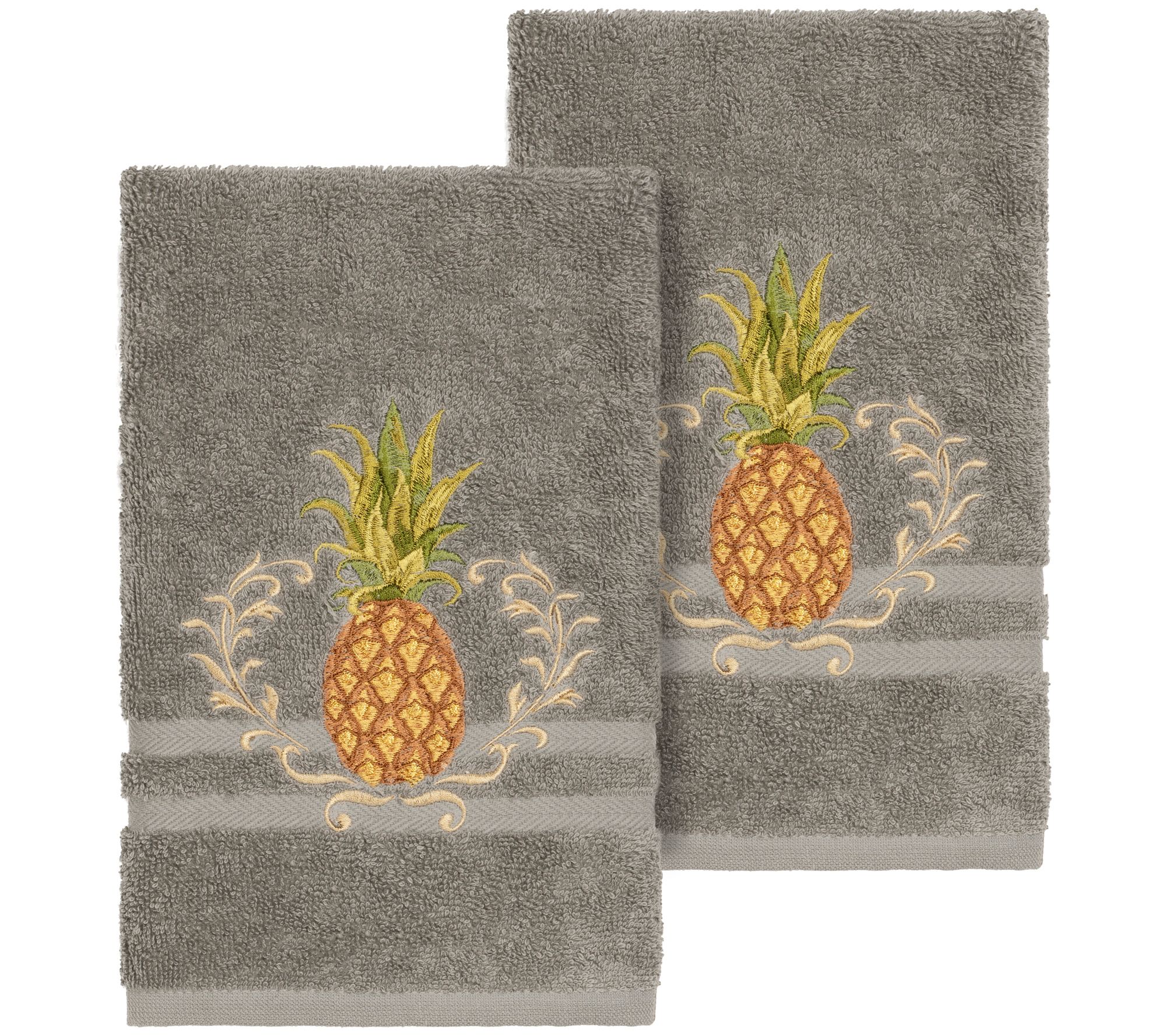 Linum Home Textiles Welcome 2PC Embellished Hand Towel Set