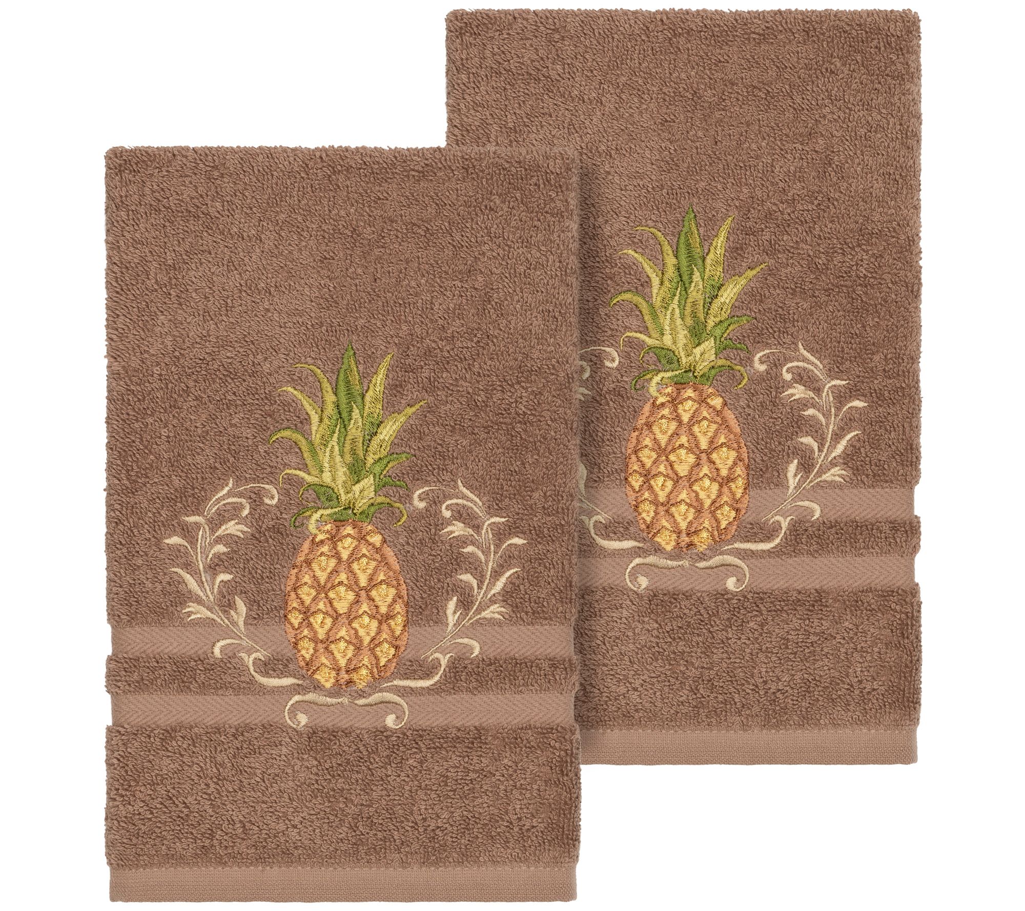 Linum Home Textiles Welcome 2PC Embellished Hand Towel Set