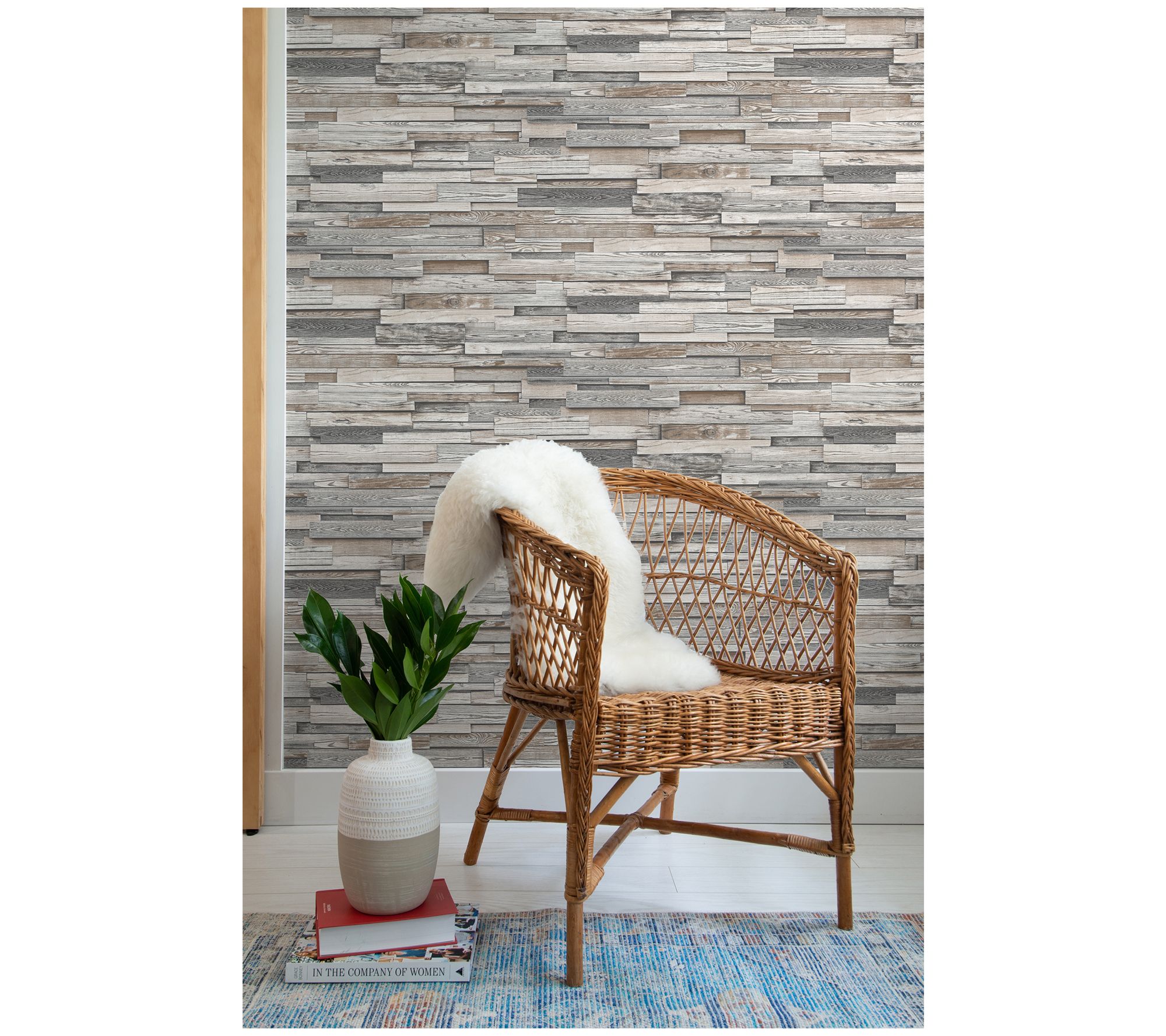 NextWall Reclaimed Wood Plank Peel And Stick Wallpaper Roll   QVCcom