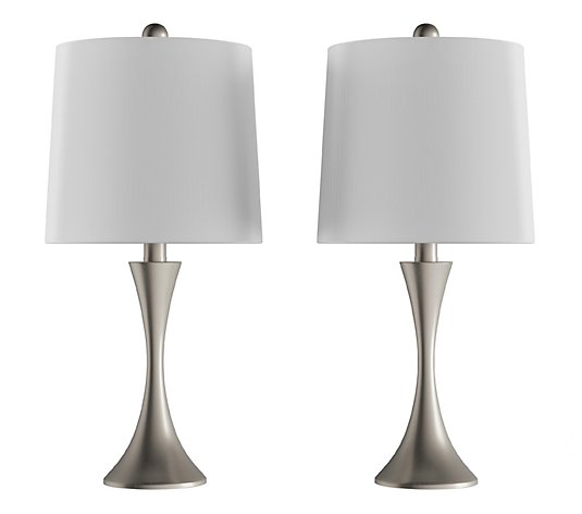 Silver Flared Trumpet Table Lamps, Set of 2 - Hastings Home