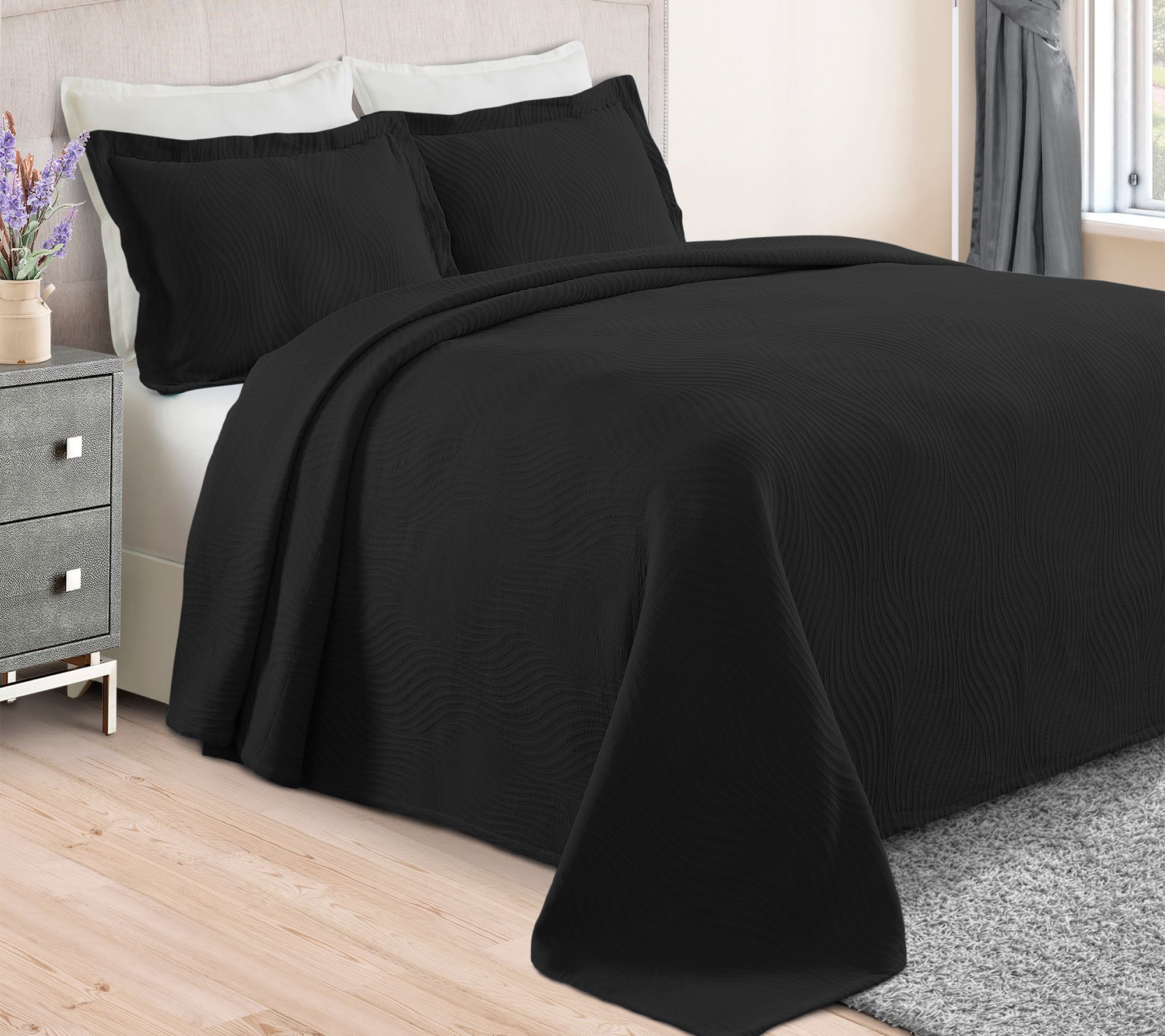 Superior Cotton 3 Pc Jacquard Matelasse QueenBedspread Set - QVC.com