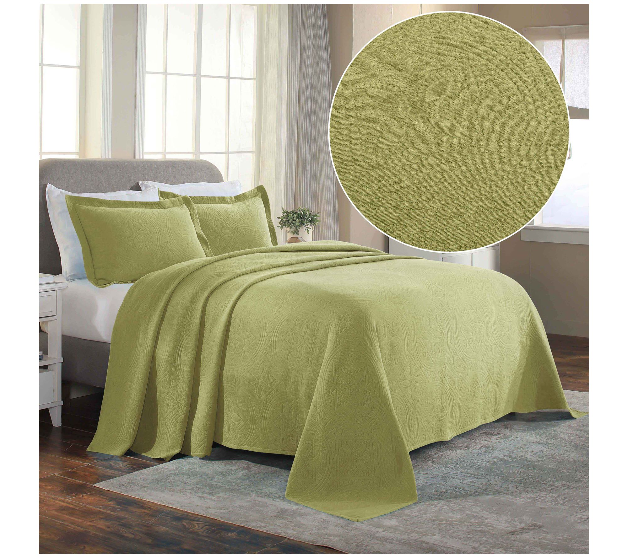 Superior Cotton 3-Piece Jacquard Full/Queen Bedpread Set
