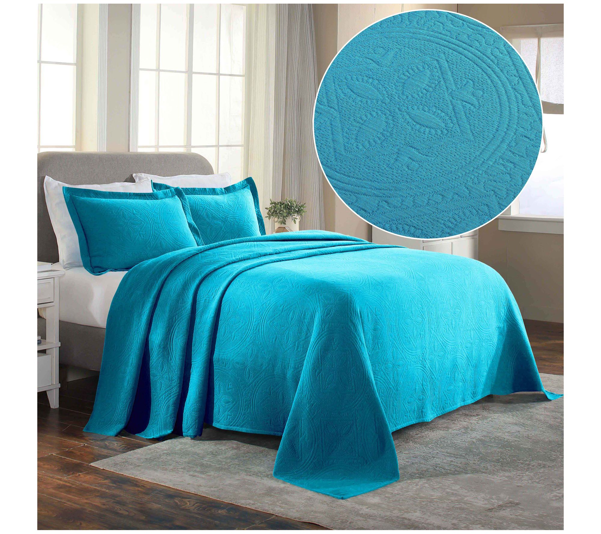 Superior Cotton 3-Piece Jacquard Full/Queen Bedpread Set