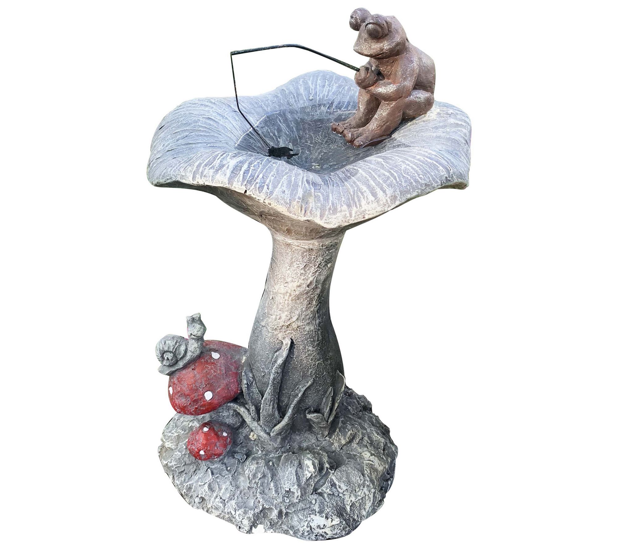 RCS Fishing Frog Bird Bath