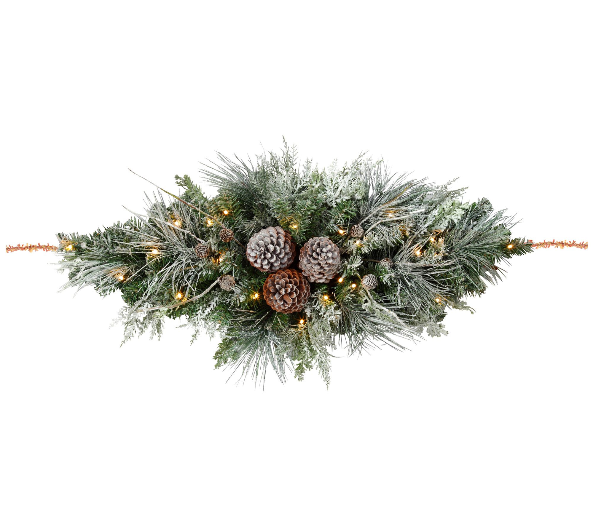 Haute Decor 36" Snowfall Creek Prelit Mailbox Swag w/30 LED